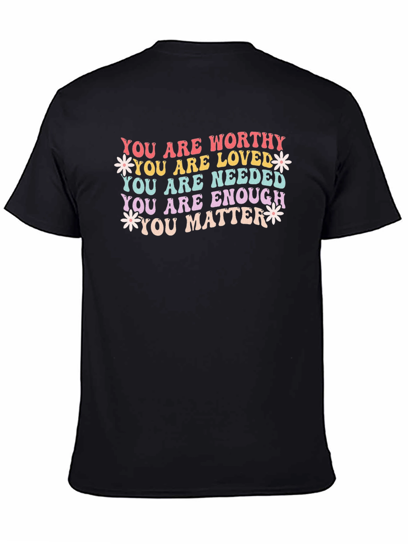 Black You Are Enough T-Shirt - Motivational Graphic Tee view 4