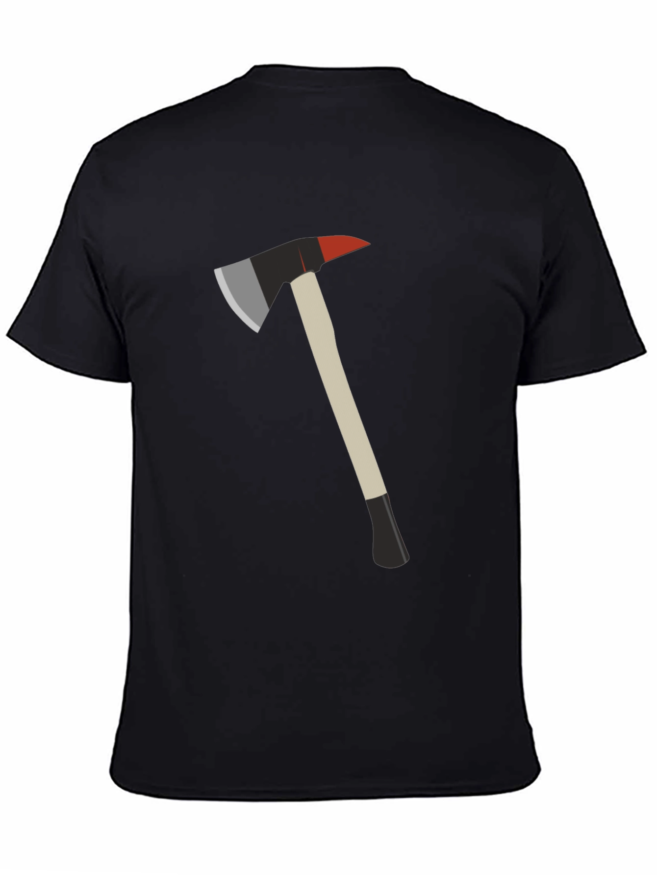 Black Fire Axe Graphic Tee - Black Cotton T-Shirt view 4