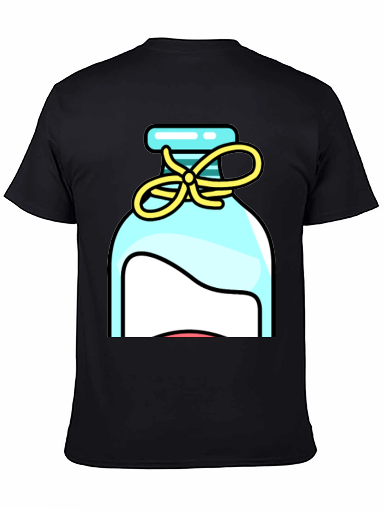 Black Whimsical Bottle Graphic Tee - Stylish Unisex T-Shirt view 4