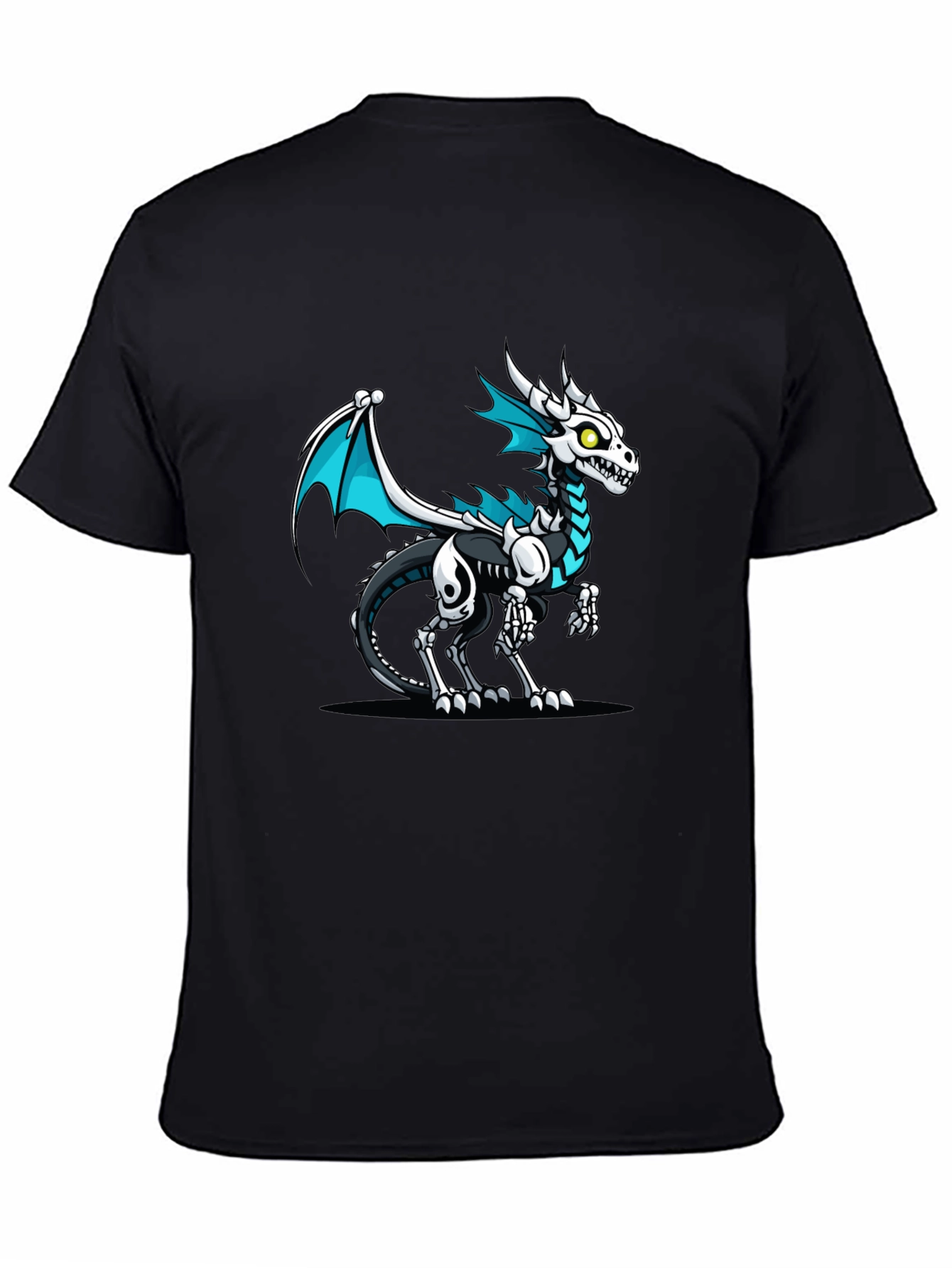 Black Dragon Skeleton Graphic Tee - Black view 4