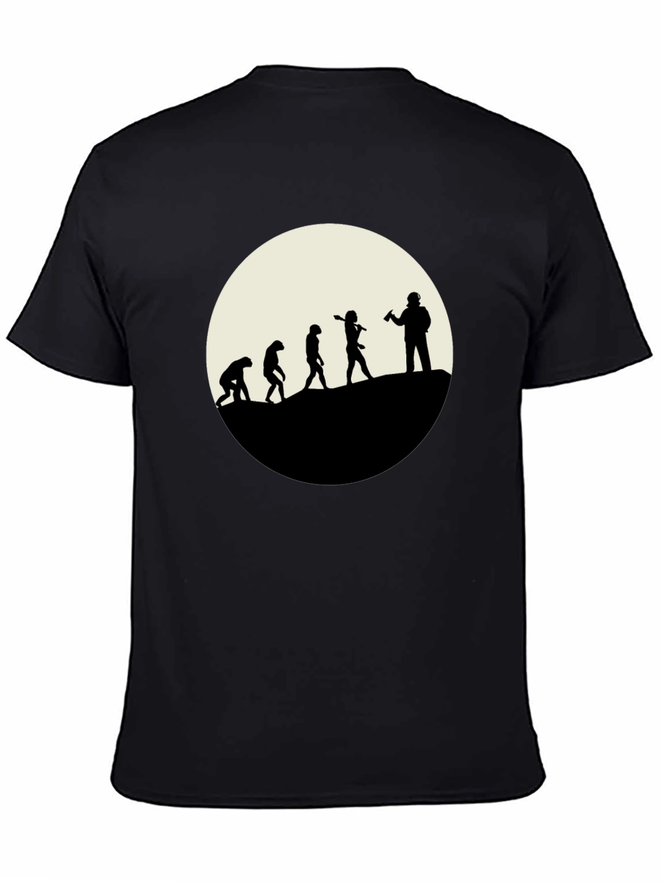 Black Evolution of the Beer Drinker - Black T-Shirt view 4