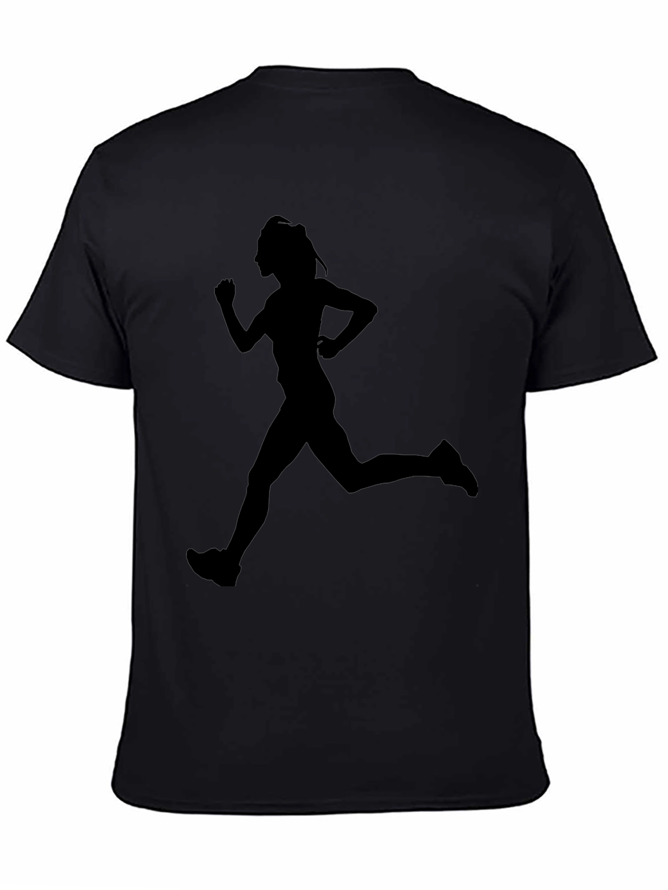 Black Runner Silhouette Black Graphic Tee view 4