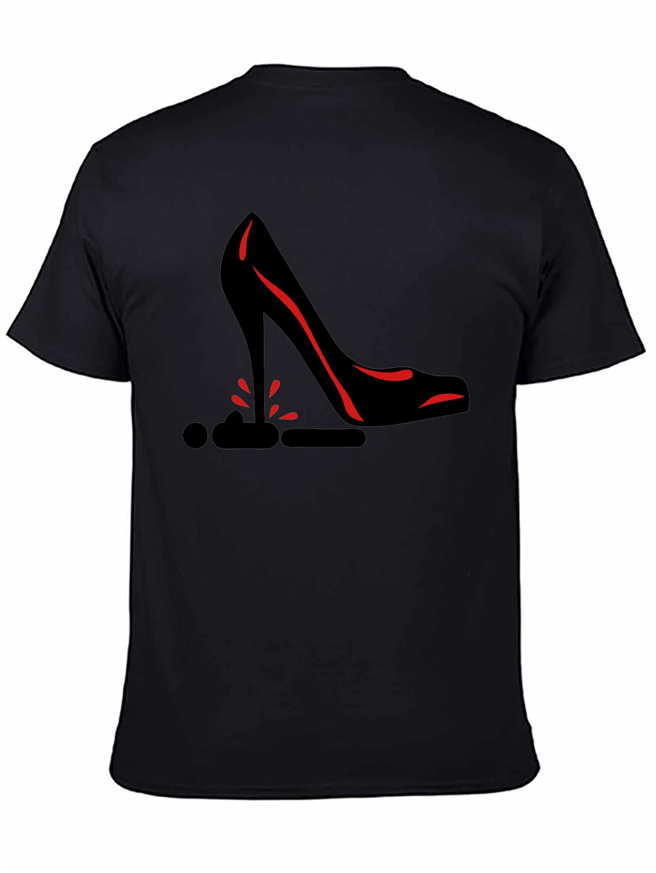 Black High Heel Graphic Black T-Shirt view 4