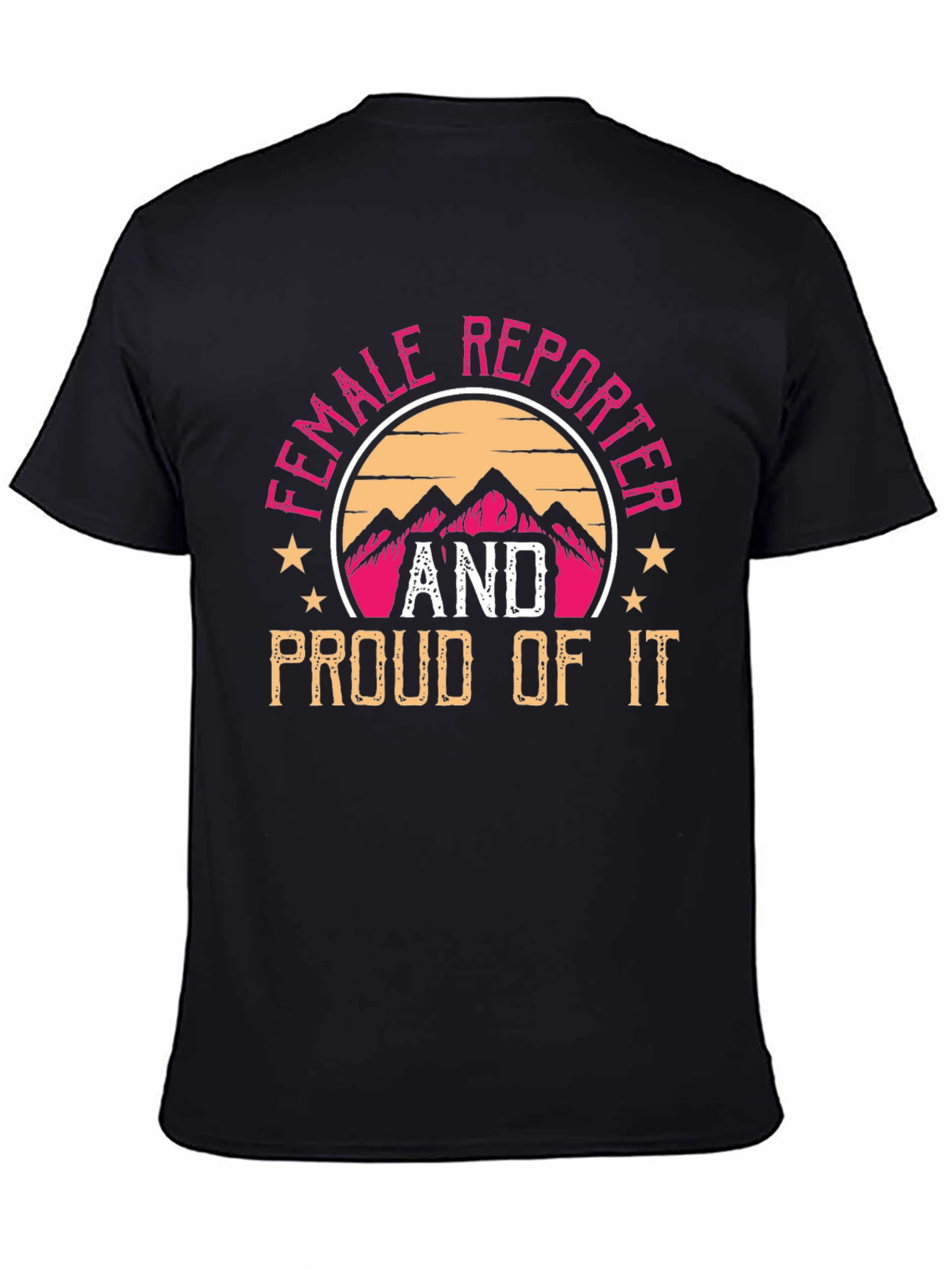 Black Female Reporter Pride T-Shirt view 4
