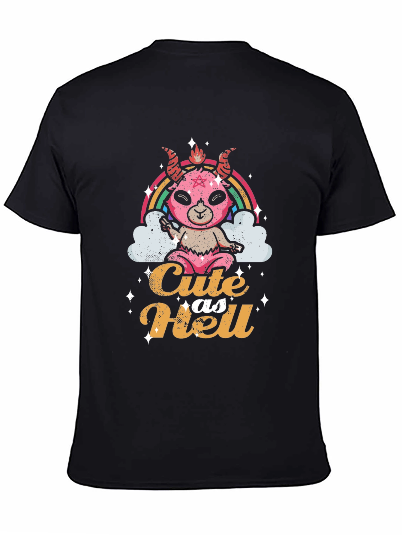 Black Cute as Hell Black T-Shirt view 4