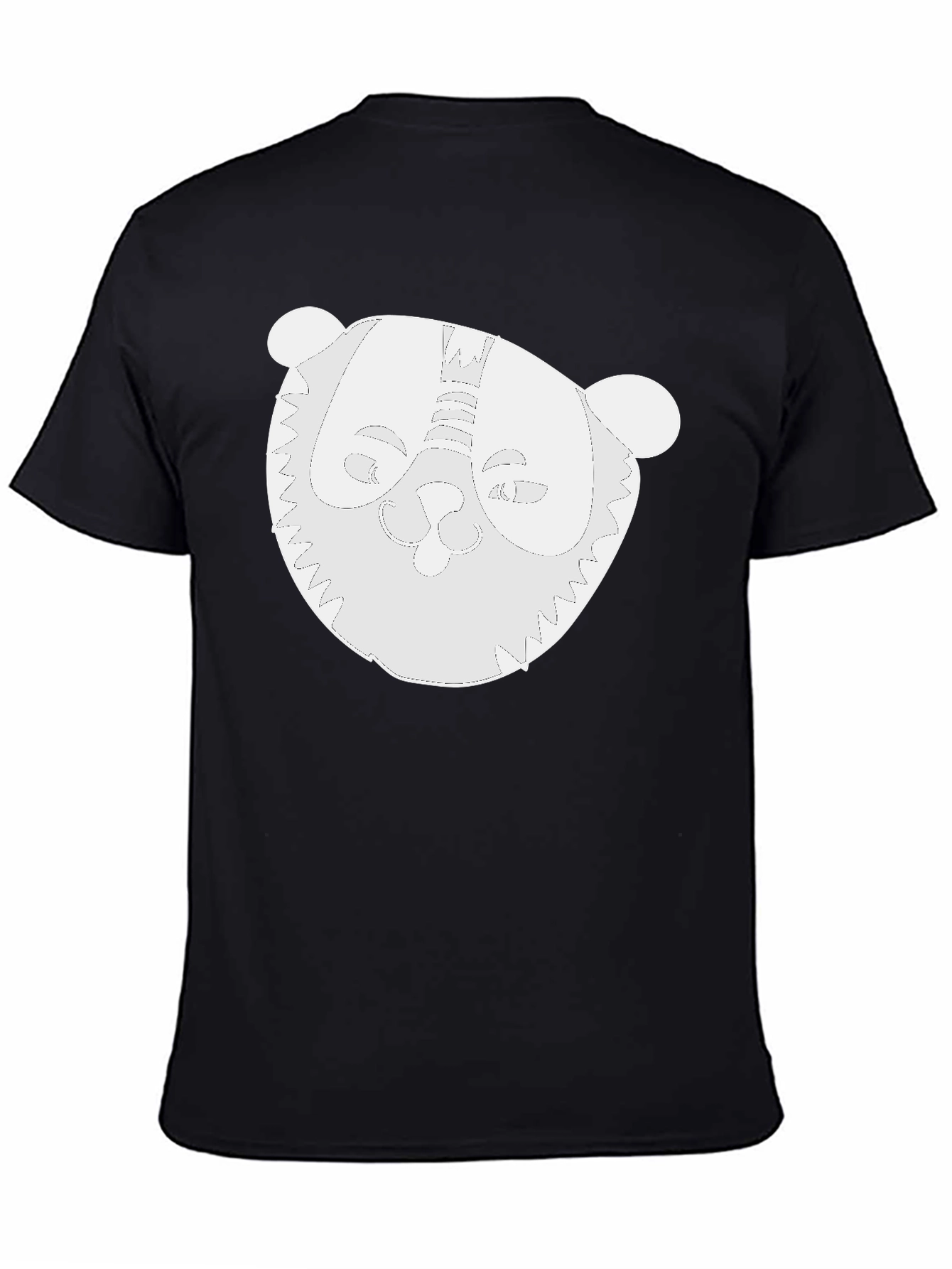 Black Whimsical Panda Graphic Black T-Shirt view 4