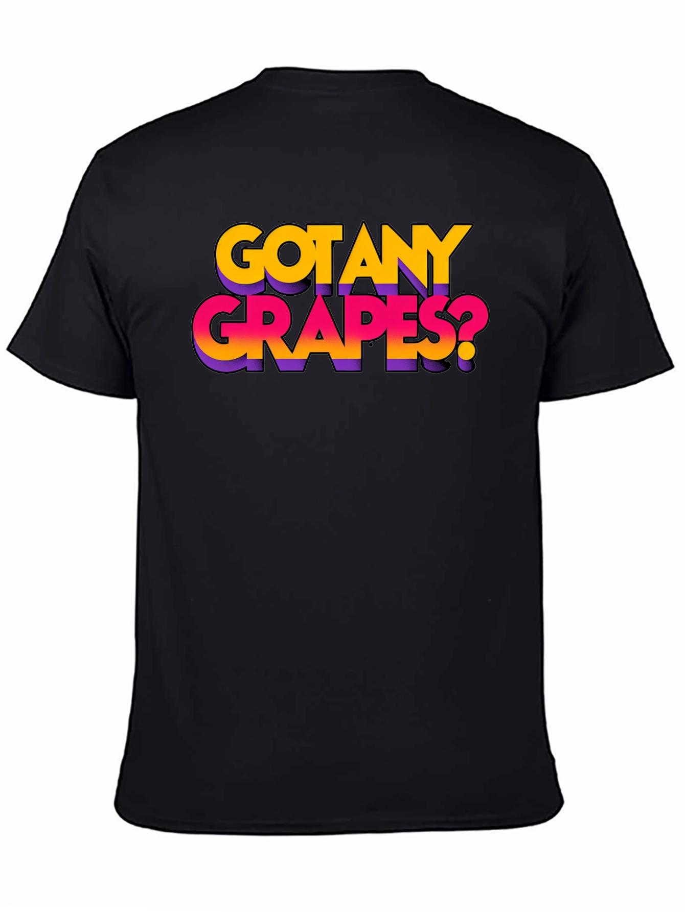 Black Got Any Grapes? Black Graphic T-Shirt view 4