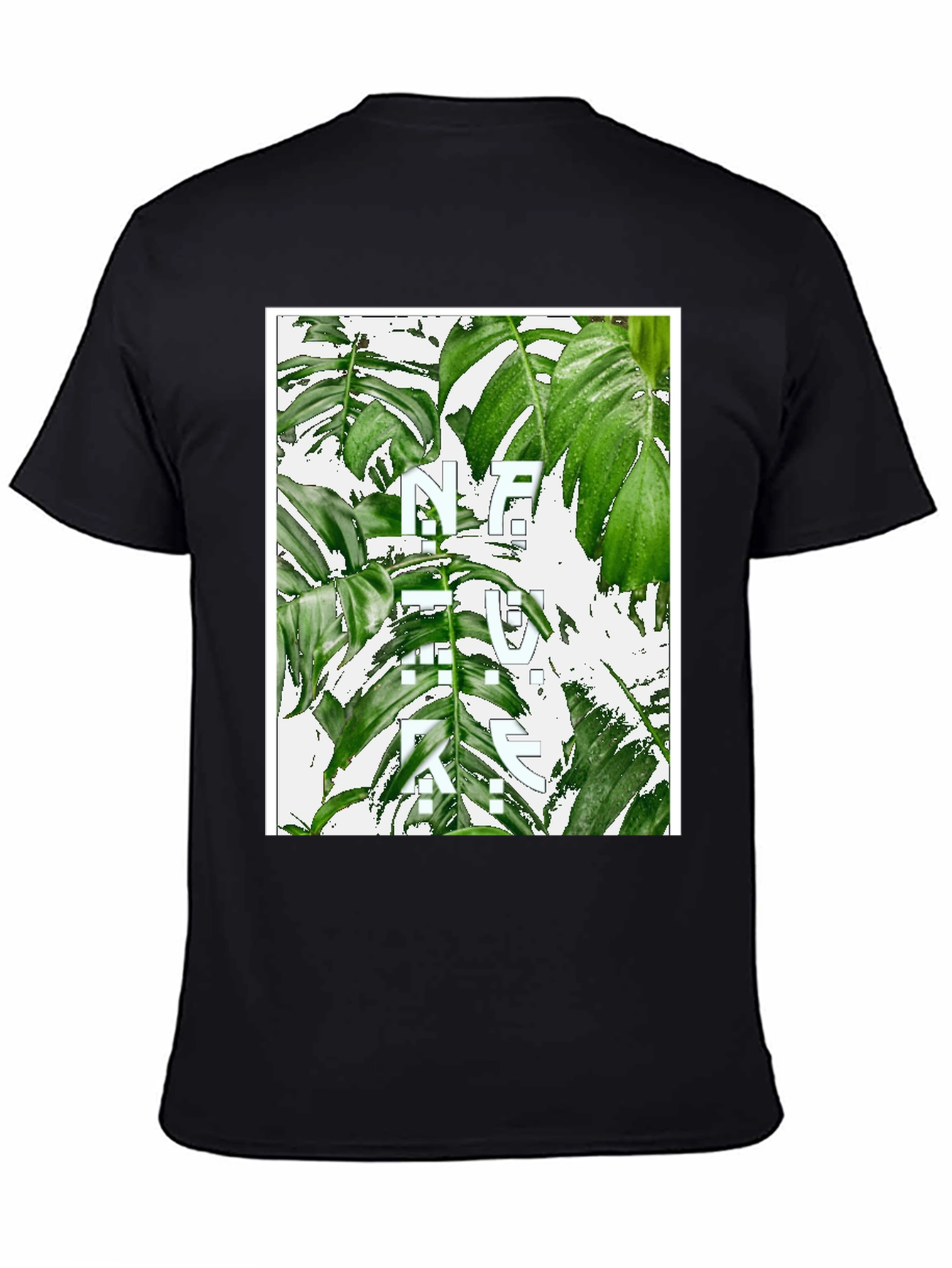 Black Nature Graphic T-Shirt - Modern Botanical Print view 4