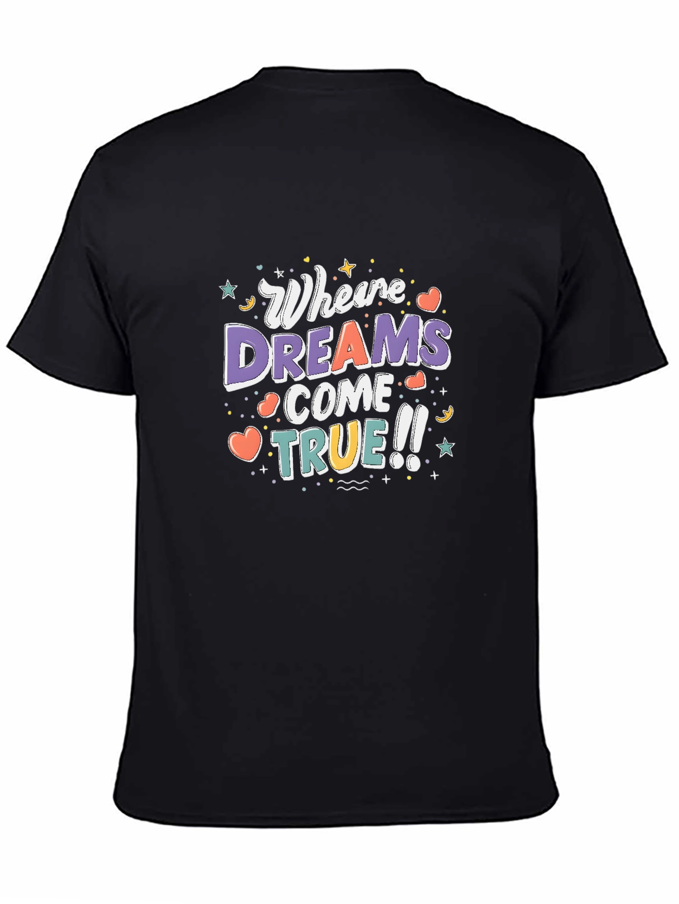 Black Dreams Come True Graphic T-Shirt - Black view 4