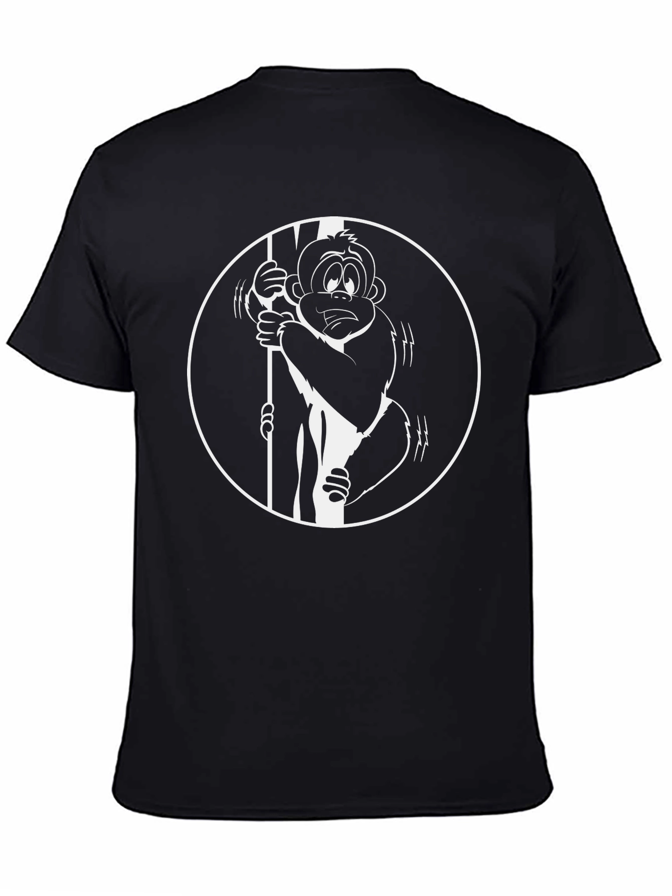 Black Funny Monkey Graphic T-Shirt - Black view 4