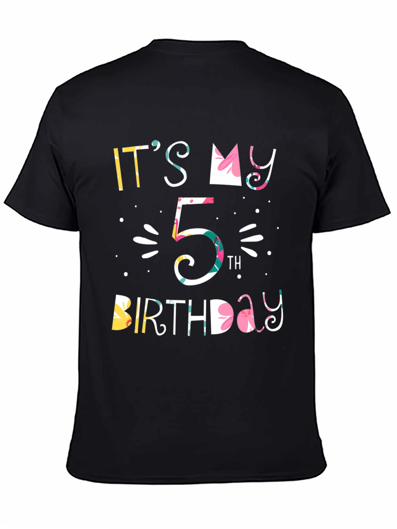 Black It's My 5th Birthday T-Shirt view 4
