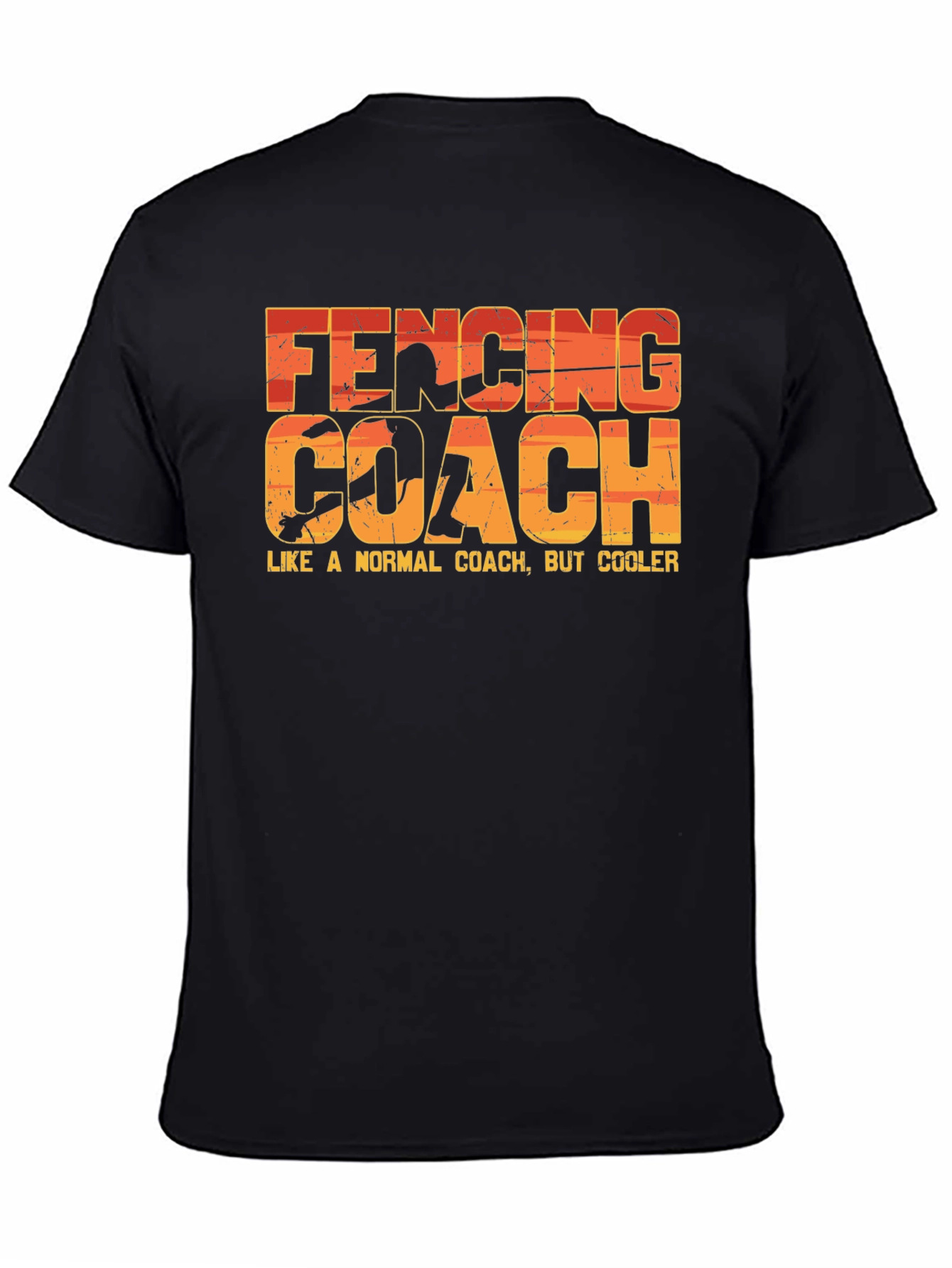 Black Fencing Coach T-Shirt - Like a Normal Coach But Cooler! view 4