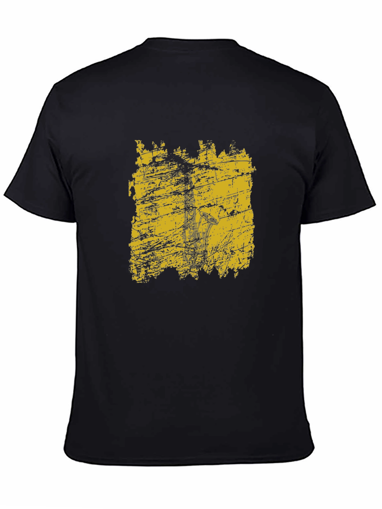 Black Saxophone Graphic Tee - Black Unisex Shirt view 4