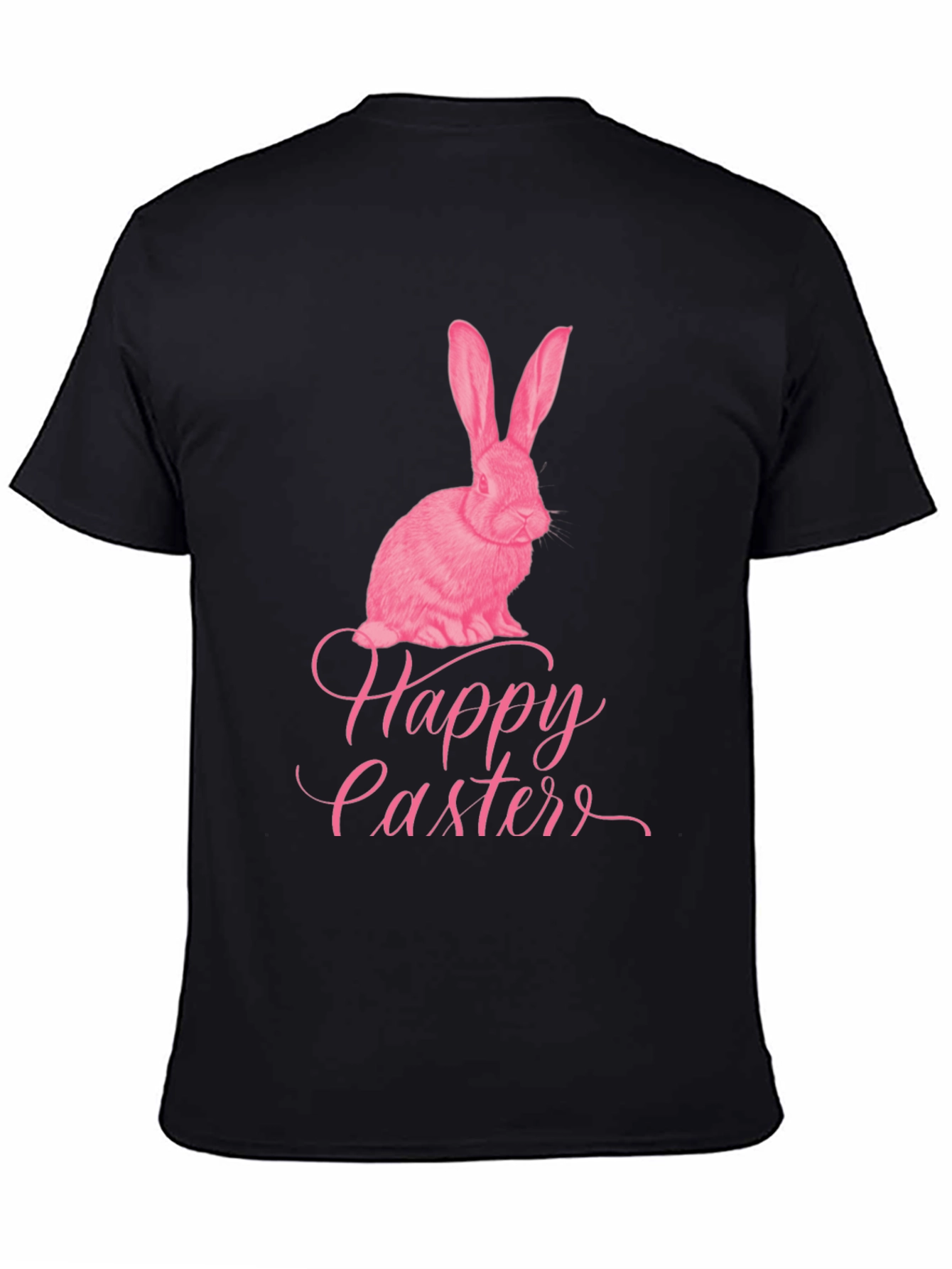 Black Happy Easter Bunny Graphic T-Shirt view 4