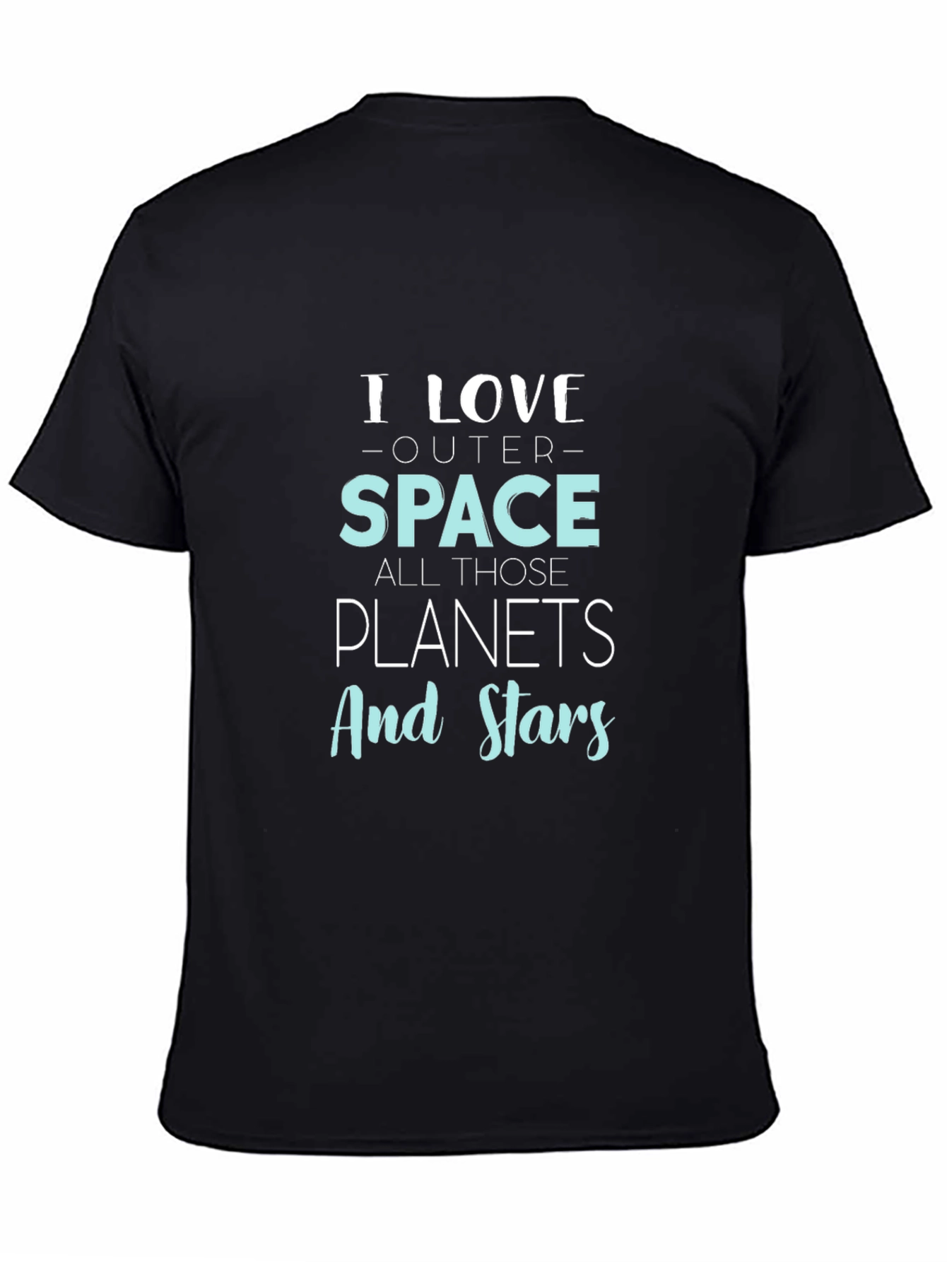 Black I Love Outer Space Graphic Print Tee view 4