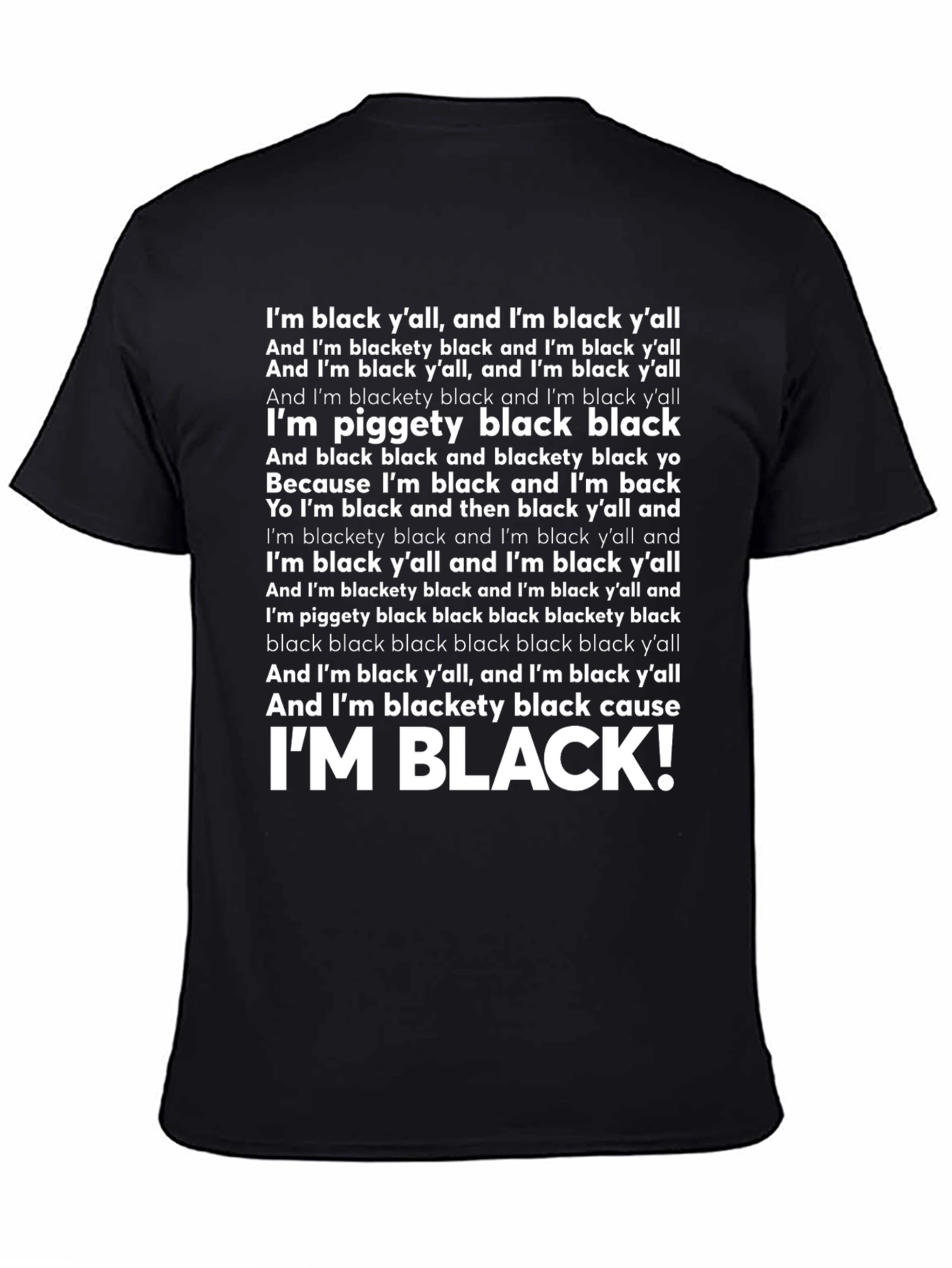 Black I'M BLACK! T-Shirt - Black Pride Graphic Tee view 4