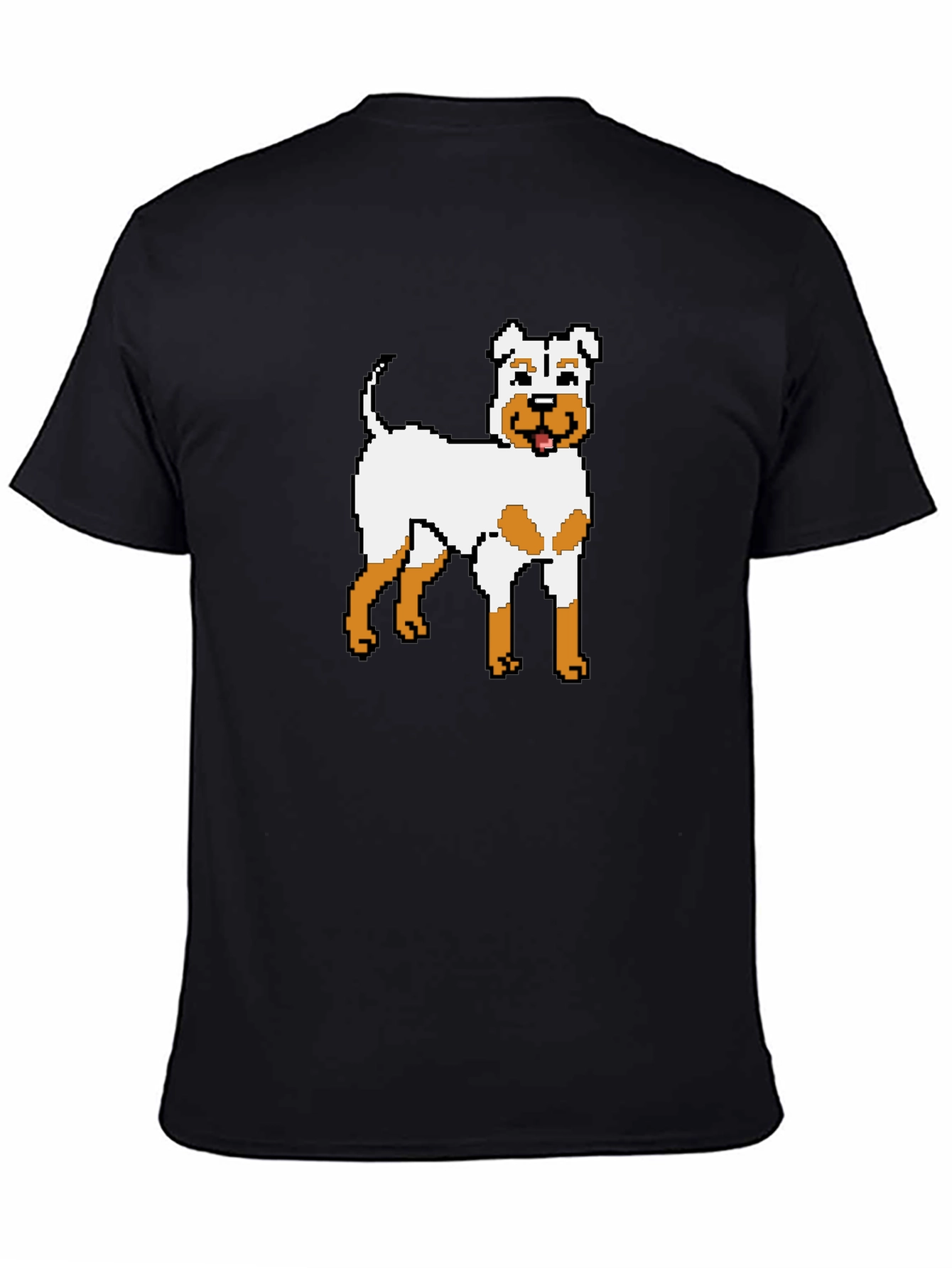Black Pixel Dog Graphic T-Shirt - Unique Canine Design view 4