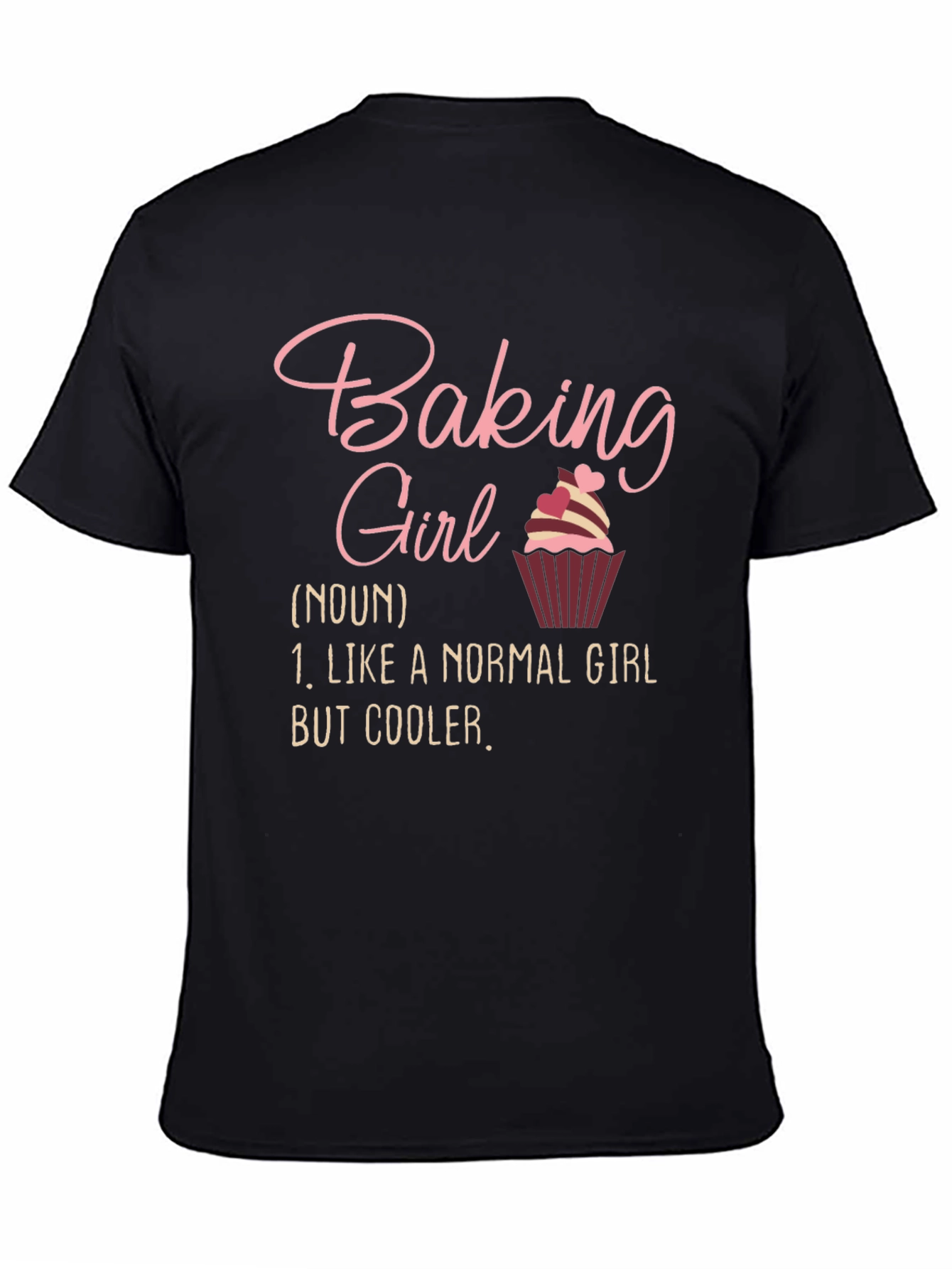 Black Baking Girl T-Shirt - Cool Baker Definition Tee view 4