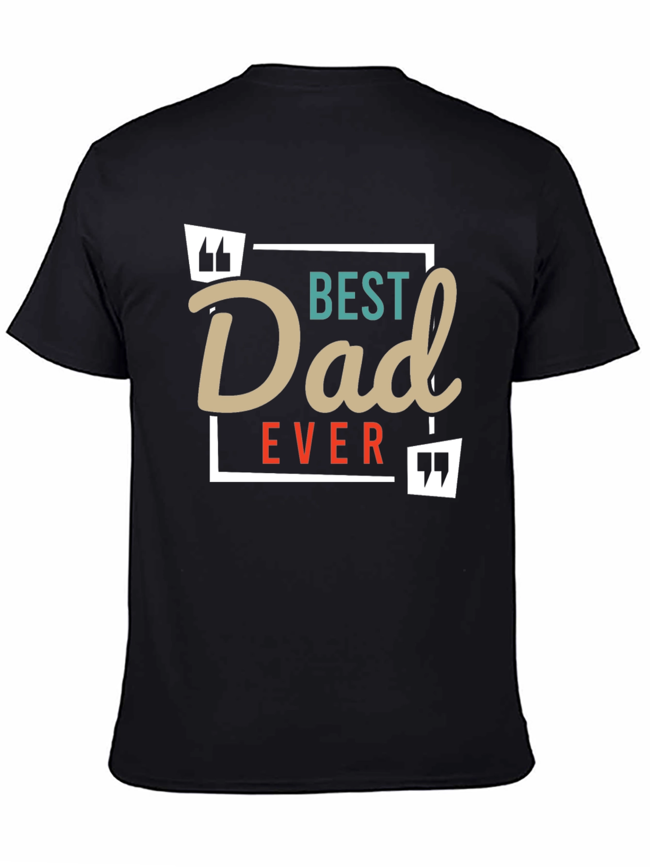 Black Best Dad Ever T-Shirt -  Black Cotton Blend Graphic Tee view 4