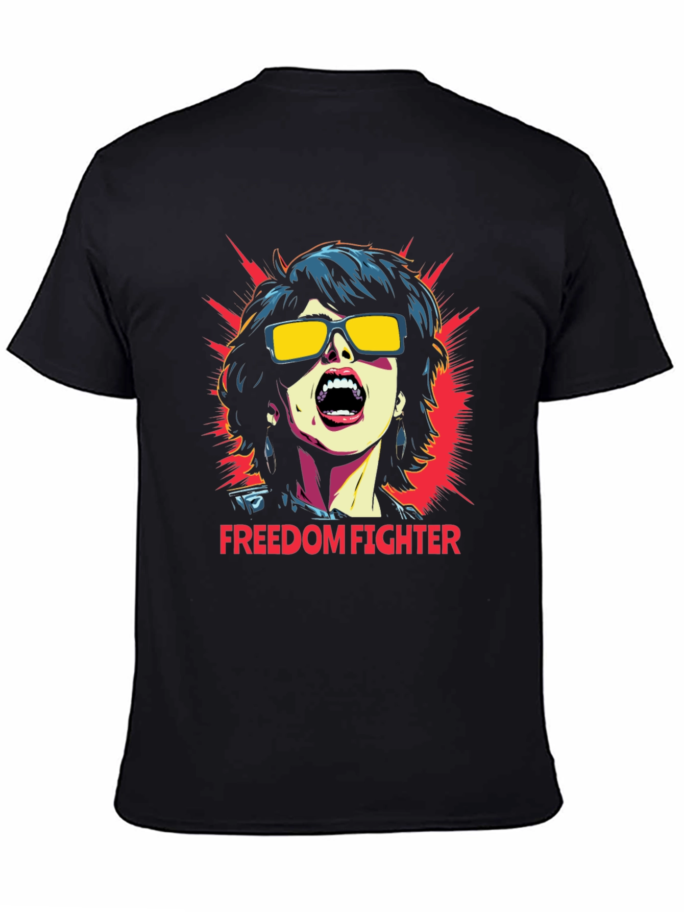 Black Freedom Fighter Graphic T-Shirt - Bold Statement Tee view 4