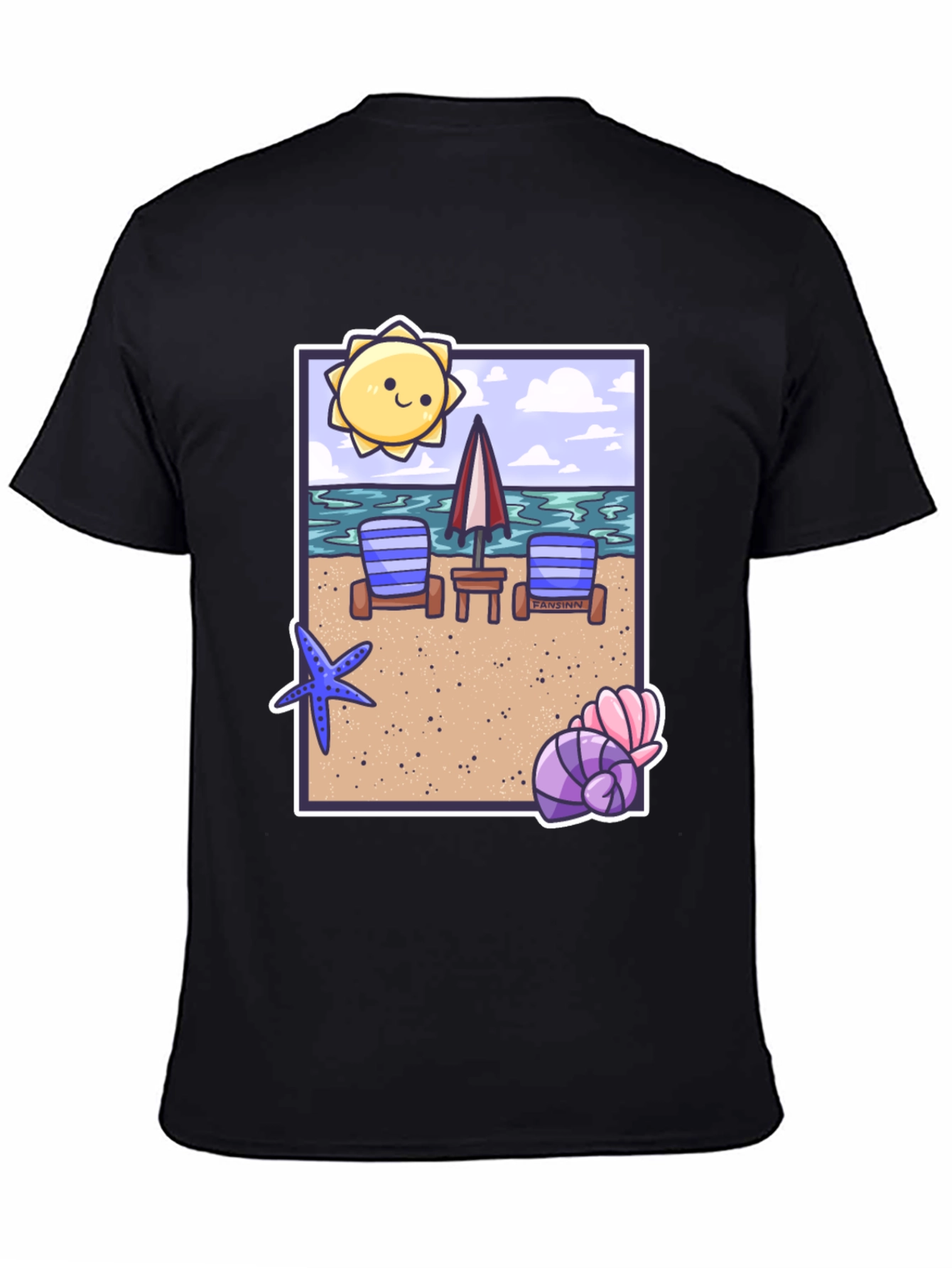 Black Beach Vibes T-Shirt: Summer Holiday Tee view 4