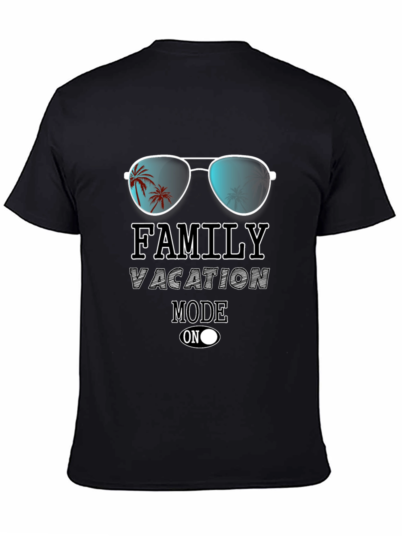 Black Family Vacation Mode On Graphic T-Shirt view 4