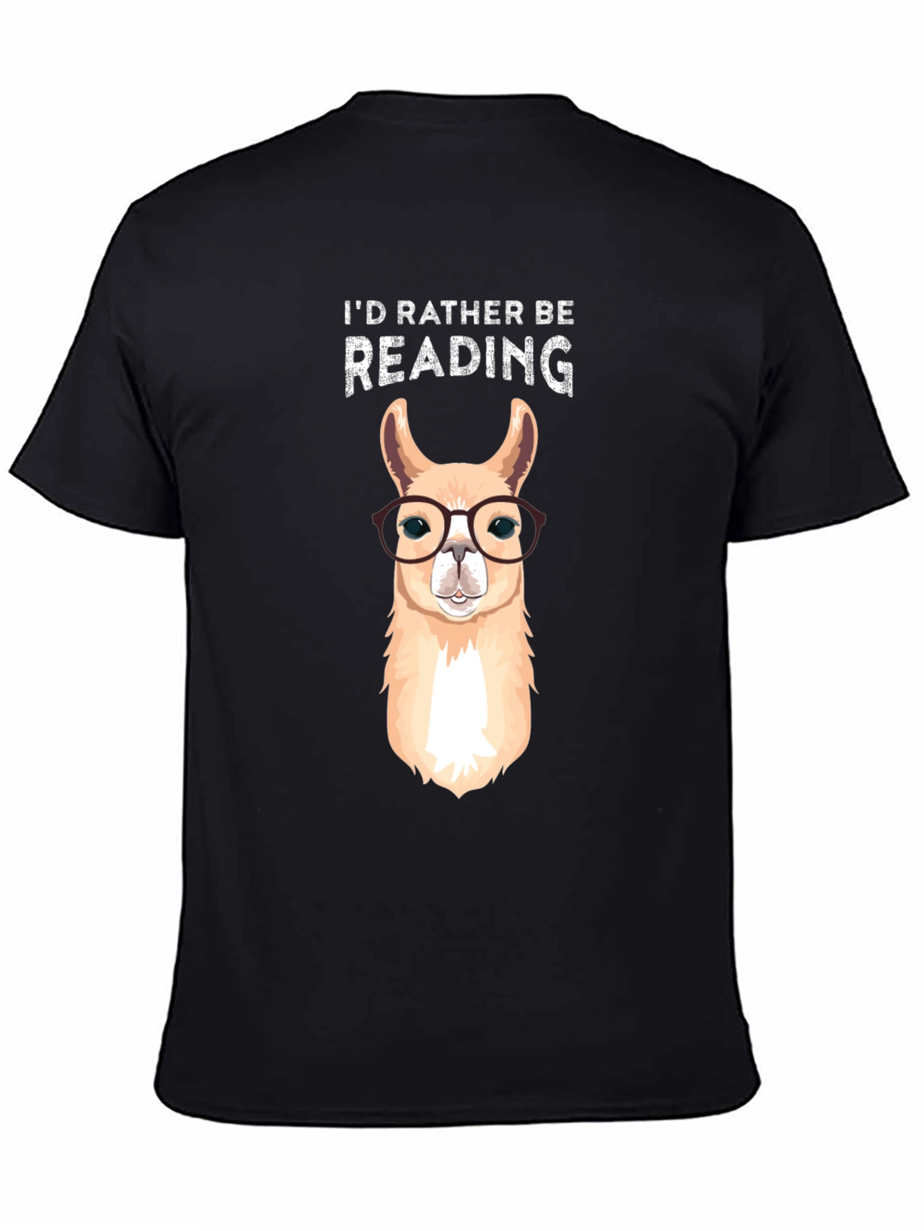 Black Llama Reading T-Shirt - Book Lover Tee view 4