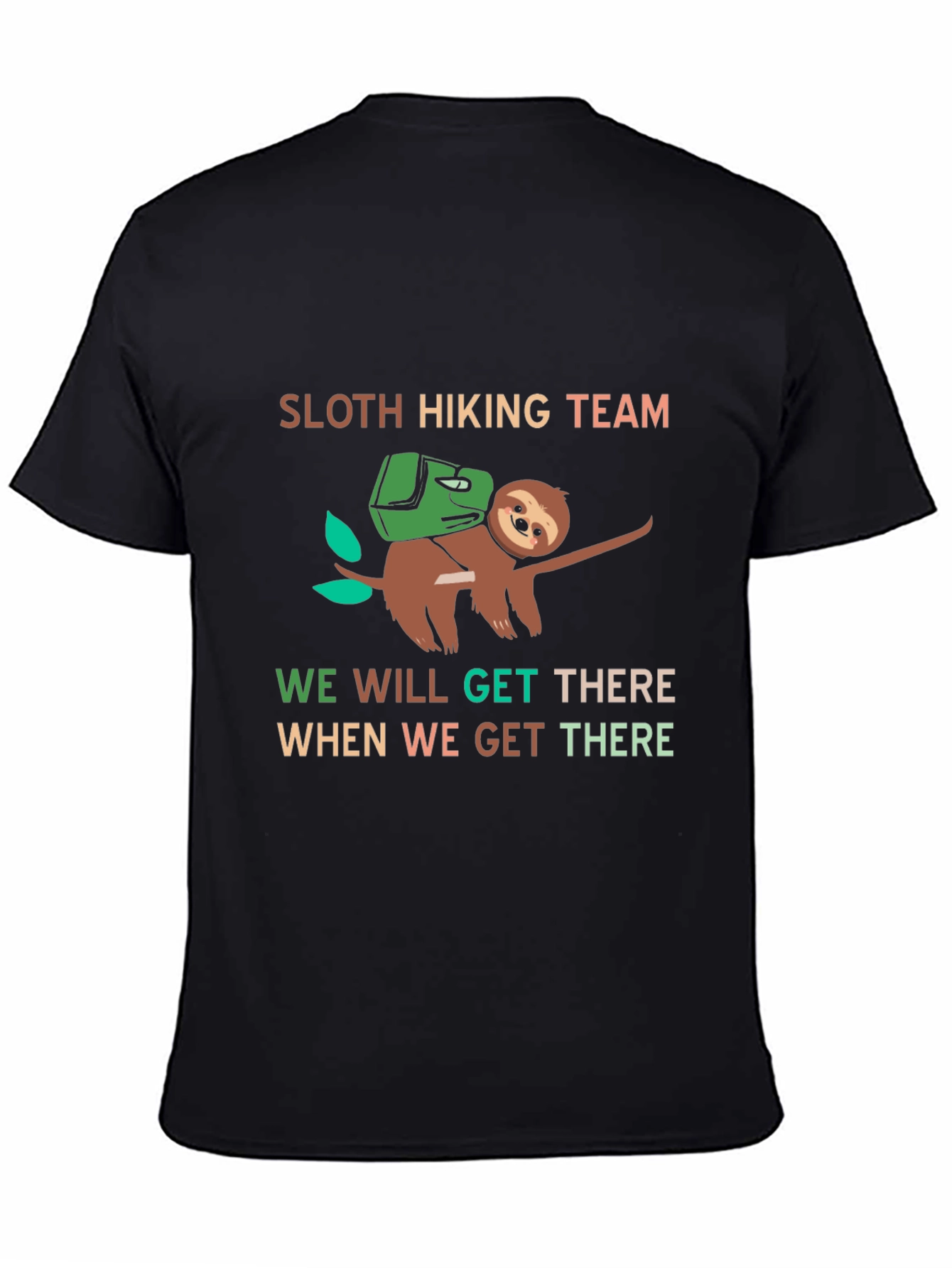 Black Sloth Hiking Team T-Shirt - Funny Adventure Tee view 4