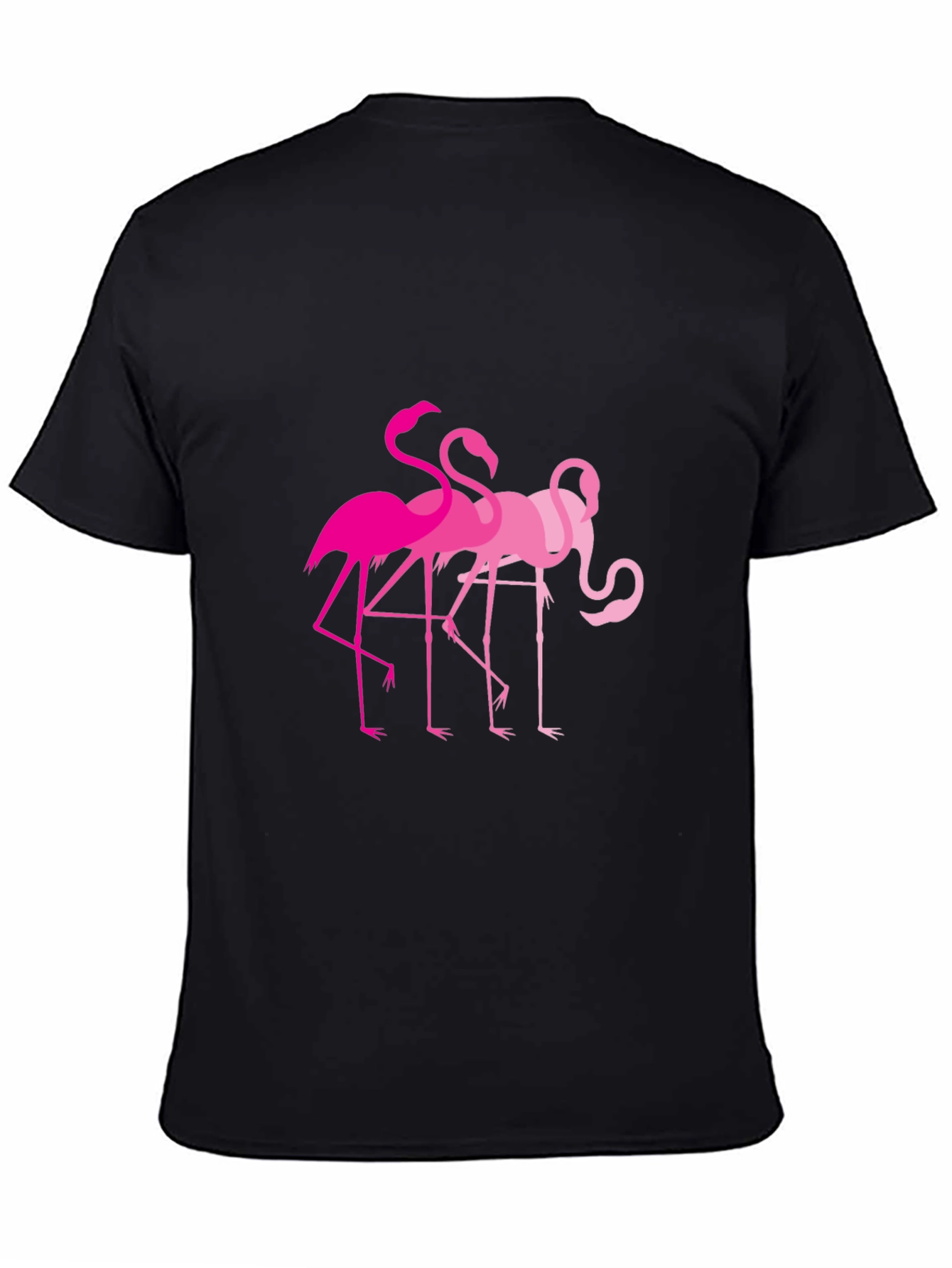 Black Flamingo Graphic Tee - Black Cotton T-Shirt view 4