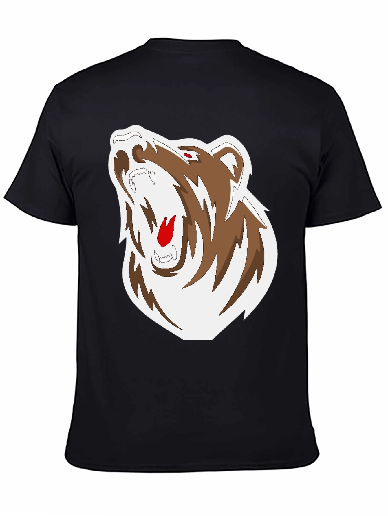 Black Black T-Shirt with Bear Graphic view 4