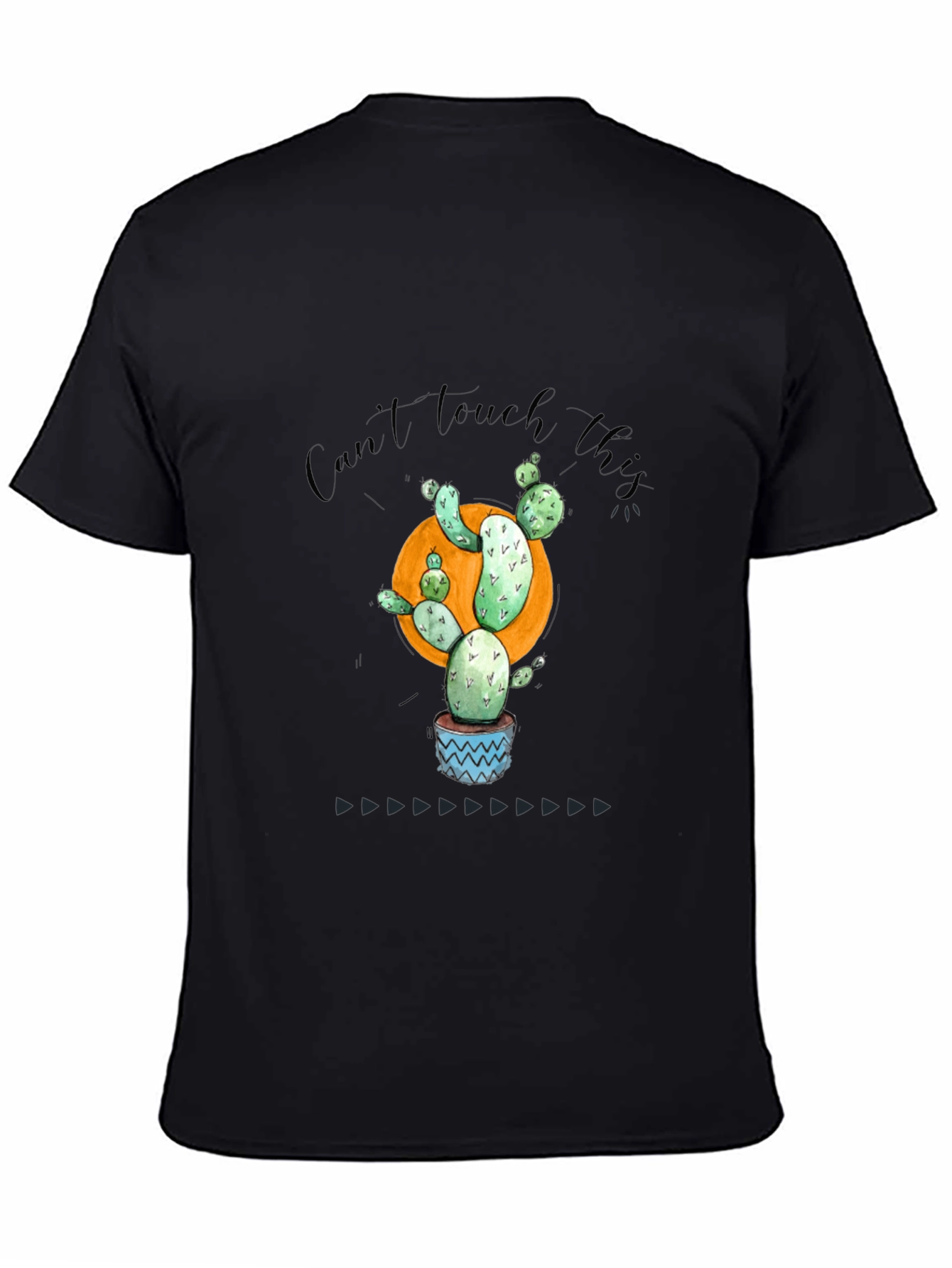 Black Cactus Graphic T-Shirt - "Can't Touch This" Fun Design view 4