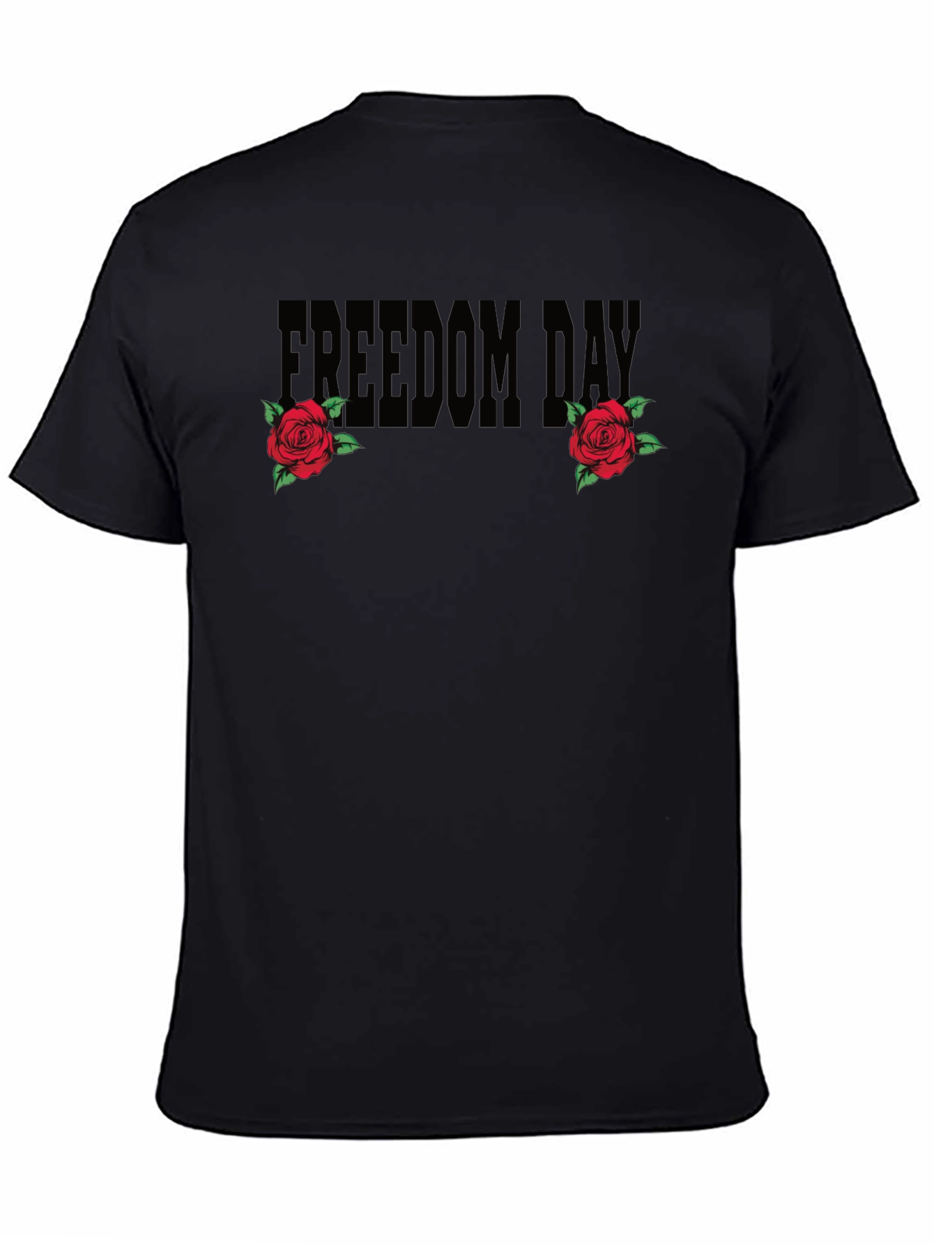 Black Freedom Day Rose Graphic T-Shirt view 4