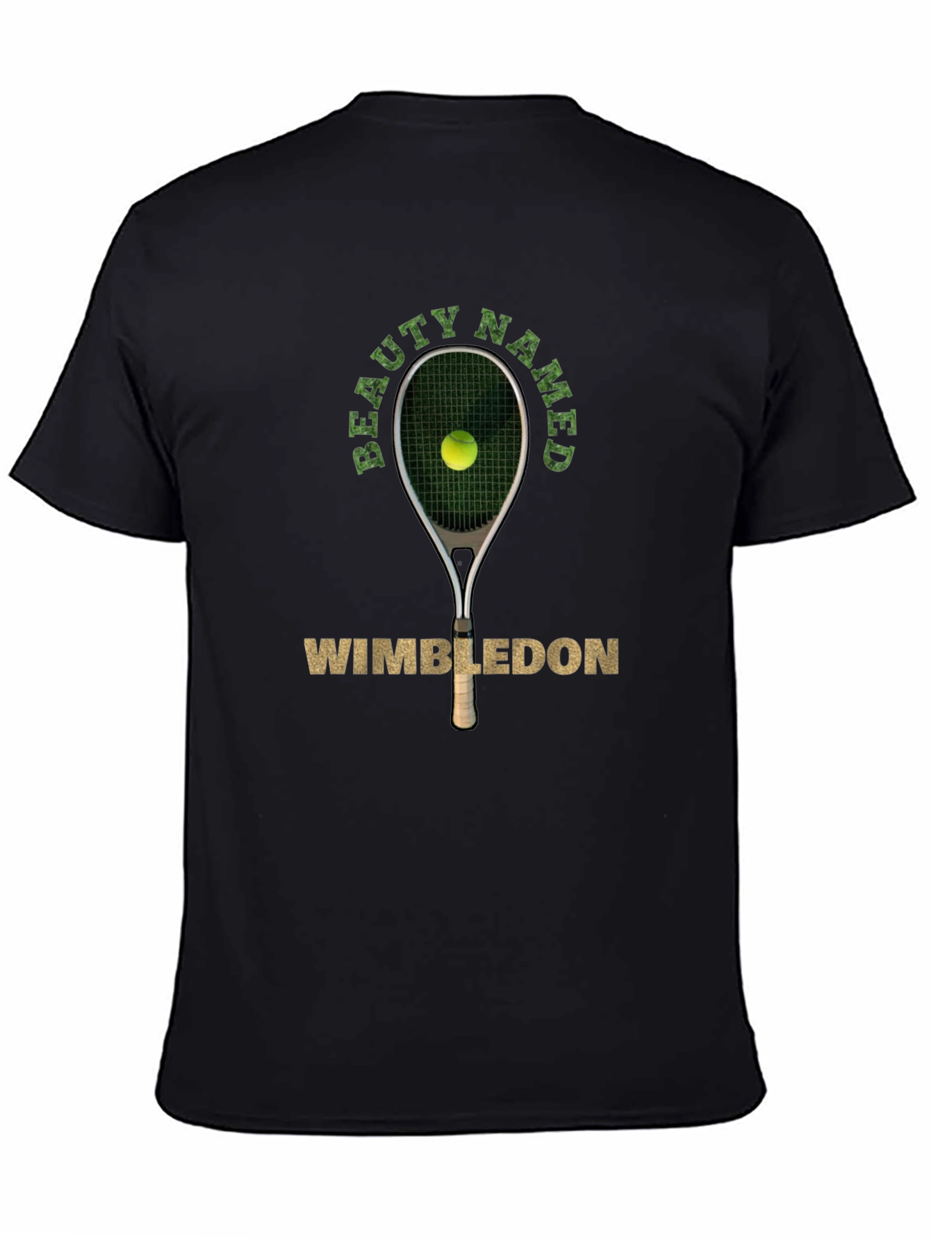 Black Wimbledon Beauty Named Tennis T-Shirt view 4