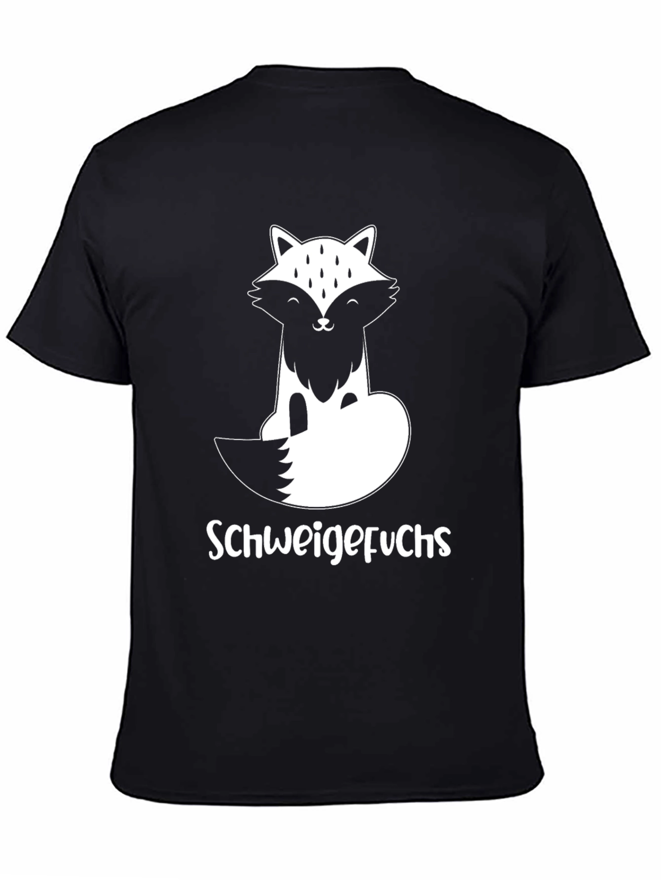 Black Schweigefuchs Graphic T-Shirt - Fox Design view 4