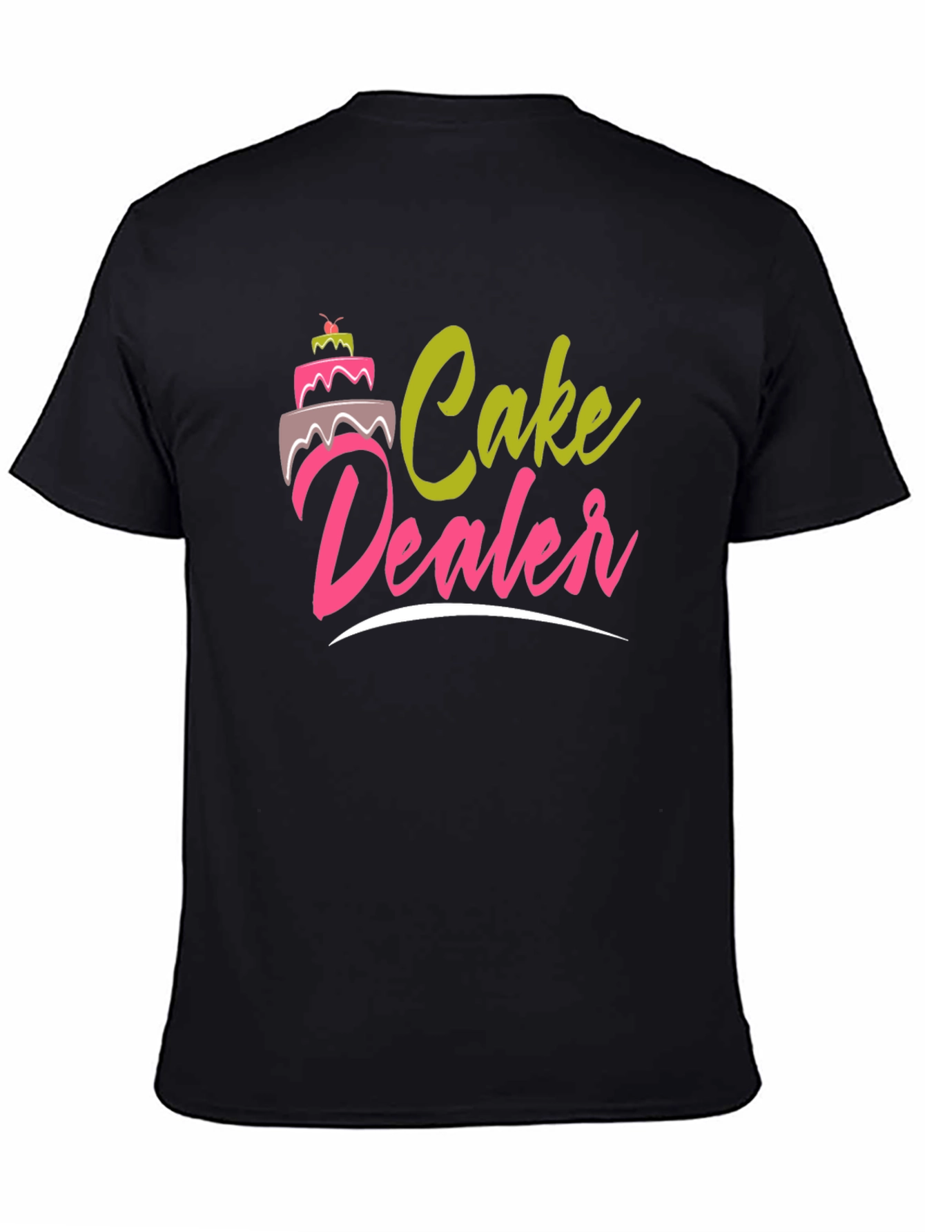 Black Cake Dealer Graphic T-Shirt - Funny Baker Tee view 4