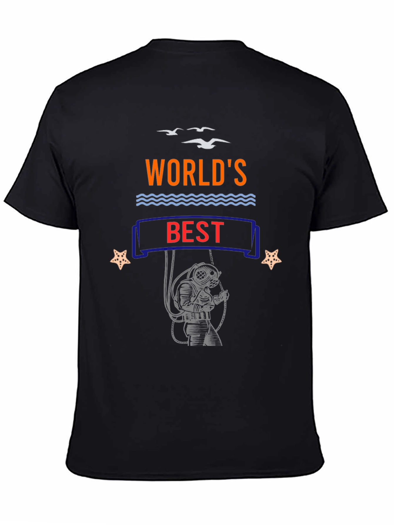 Black World's Best Diver Black T-Shirt view 4
