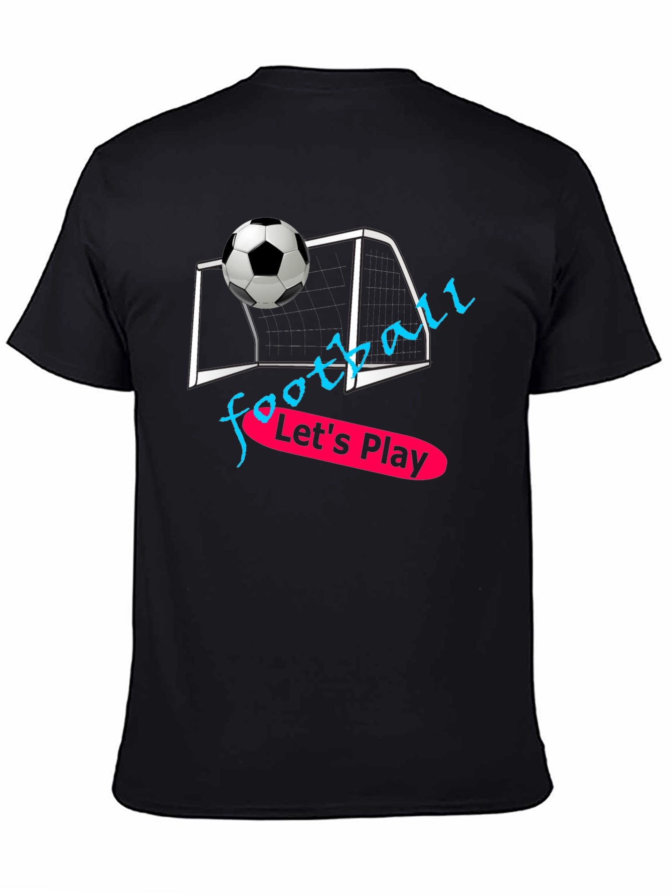 Black Football Graphic T-Shirt - Let's Play! view 4