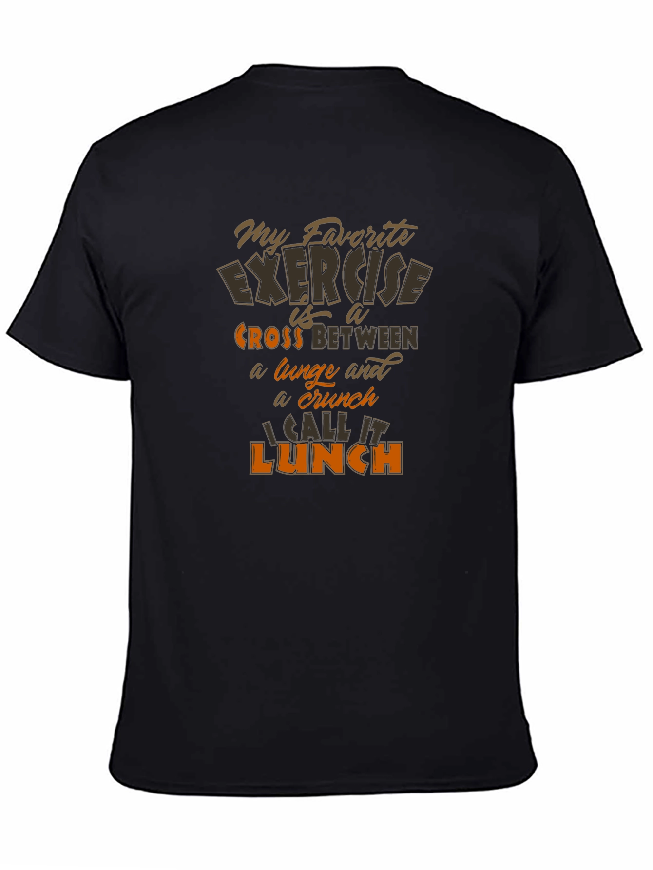 Black My Favorite Exercise Lunch T-Shirt view 4