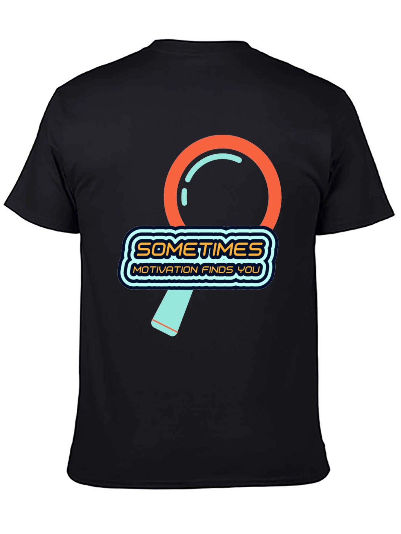 Black Motivation Finds You Graphic T-Shirt view 4