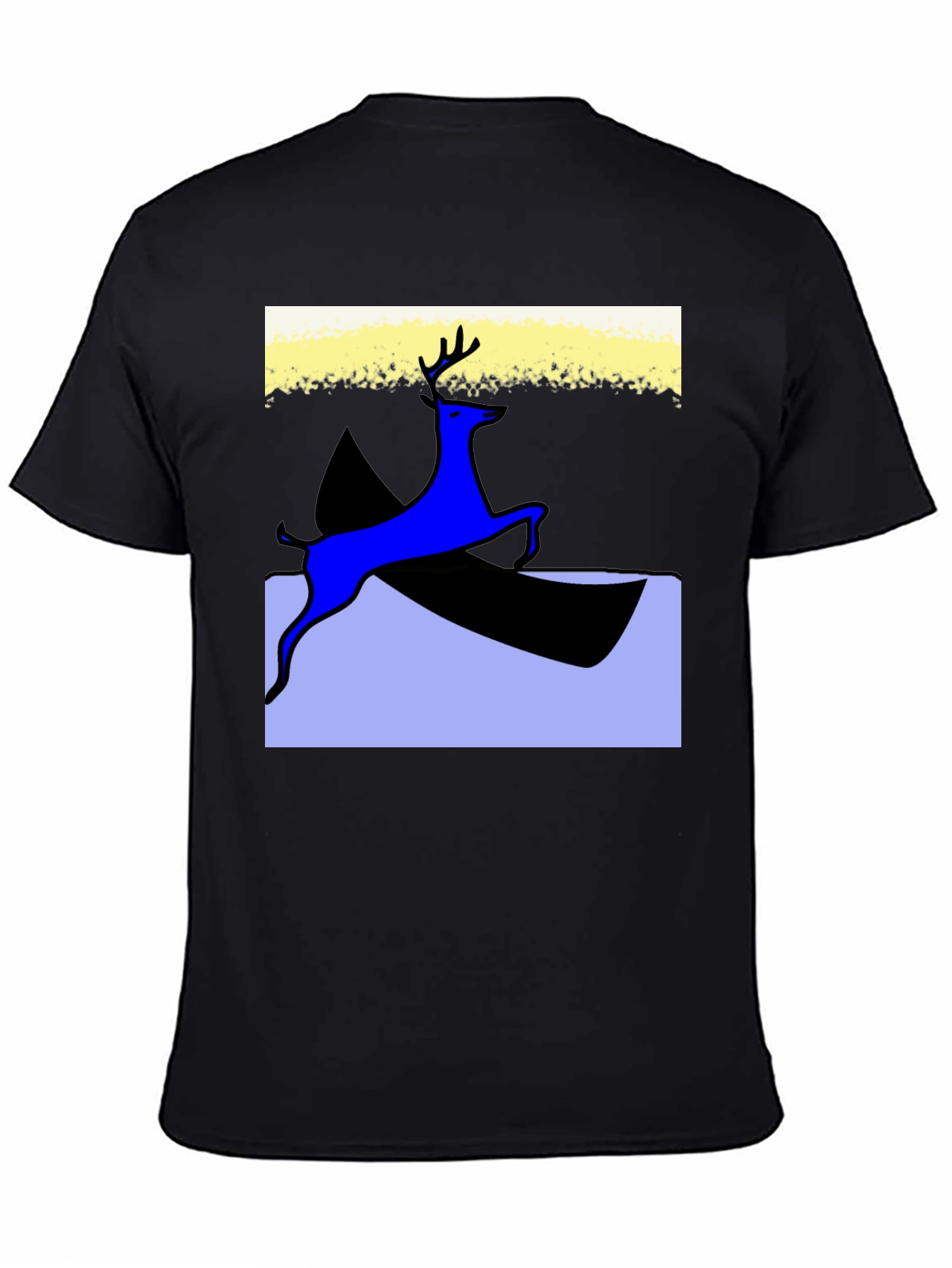 Black Deer Graphic Black T-Shirt - Unique Artistic Design view 4