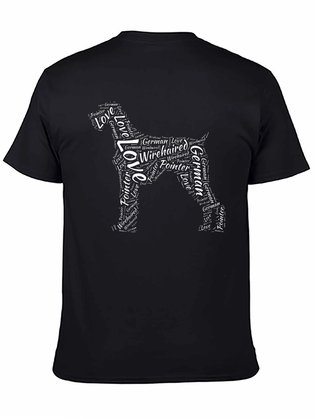Black German Wirehaired Pointer Word Art T-Shirt view 4