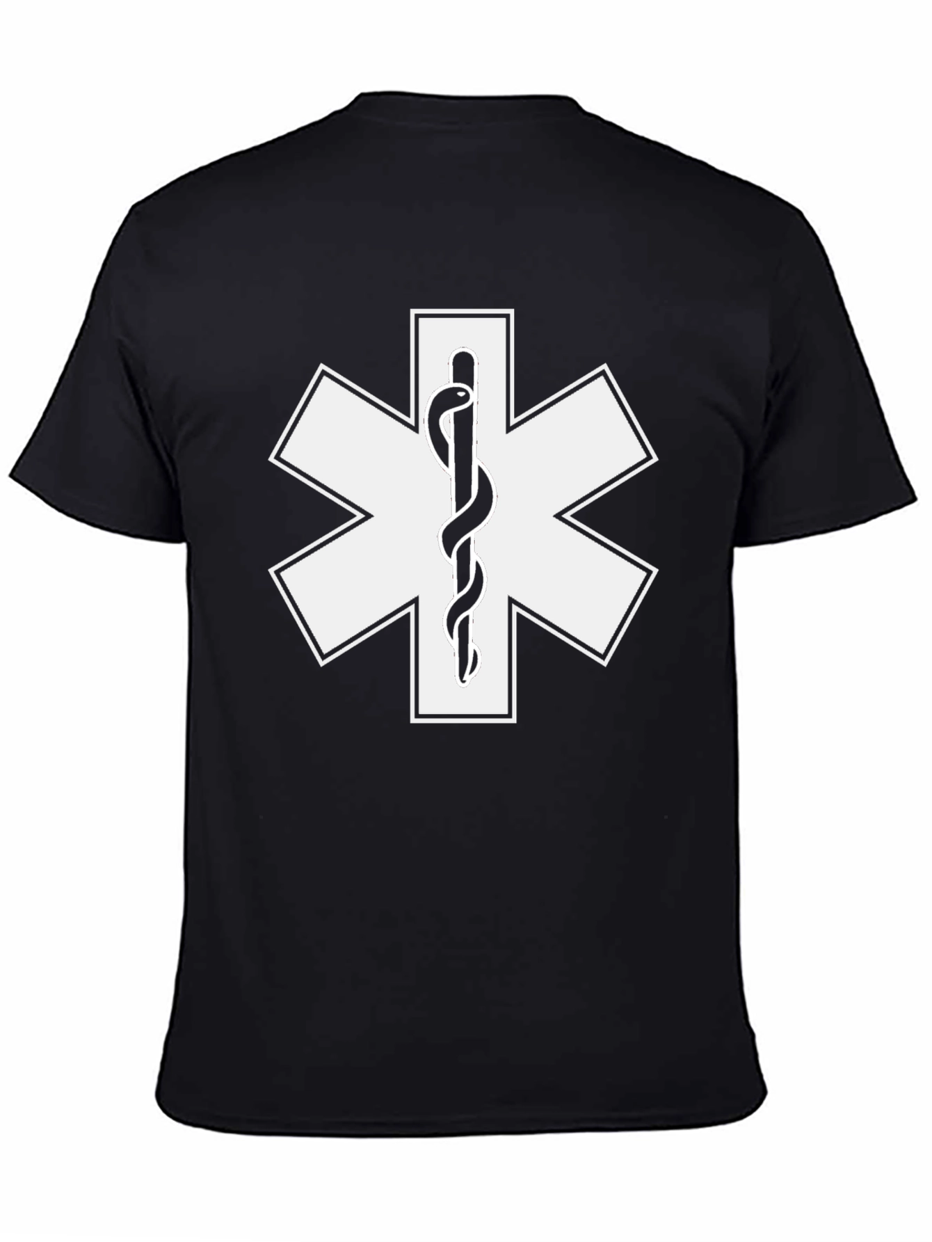 Black Star of Life Snake Symbol T-Shirt view 4