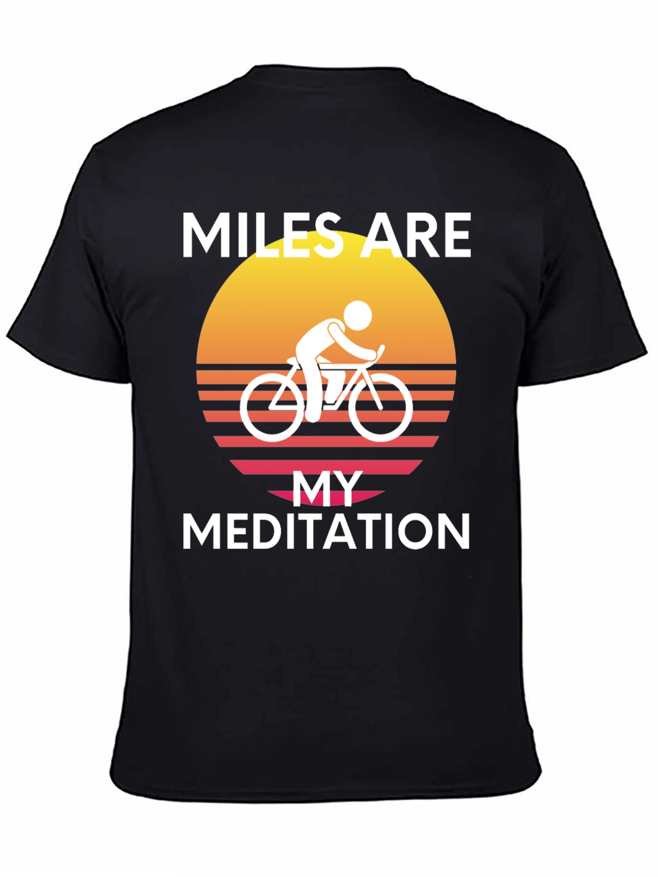 Black Miles Are My Meditation Graphic T-Shirt - Cycling view 4