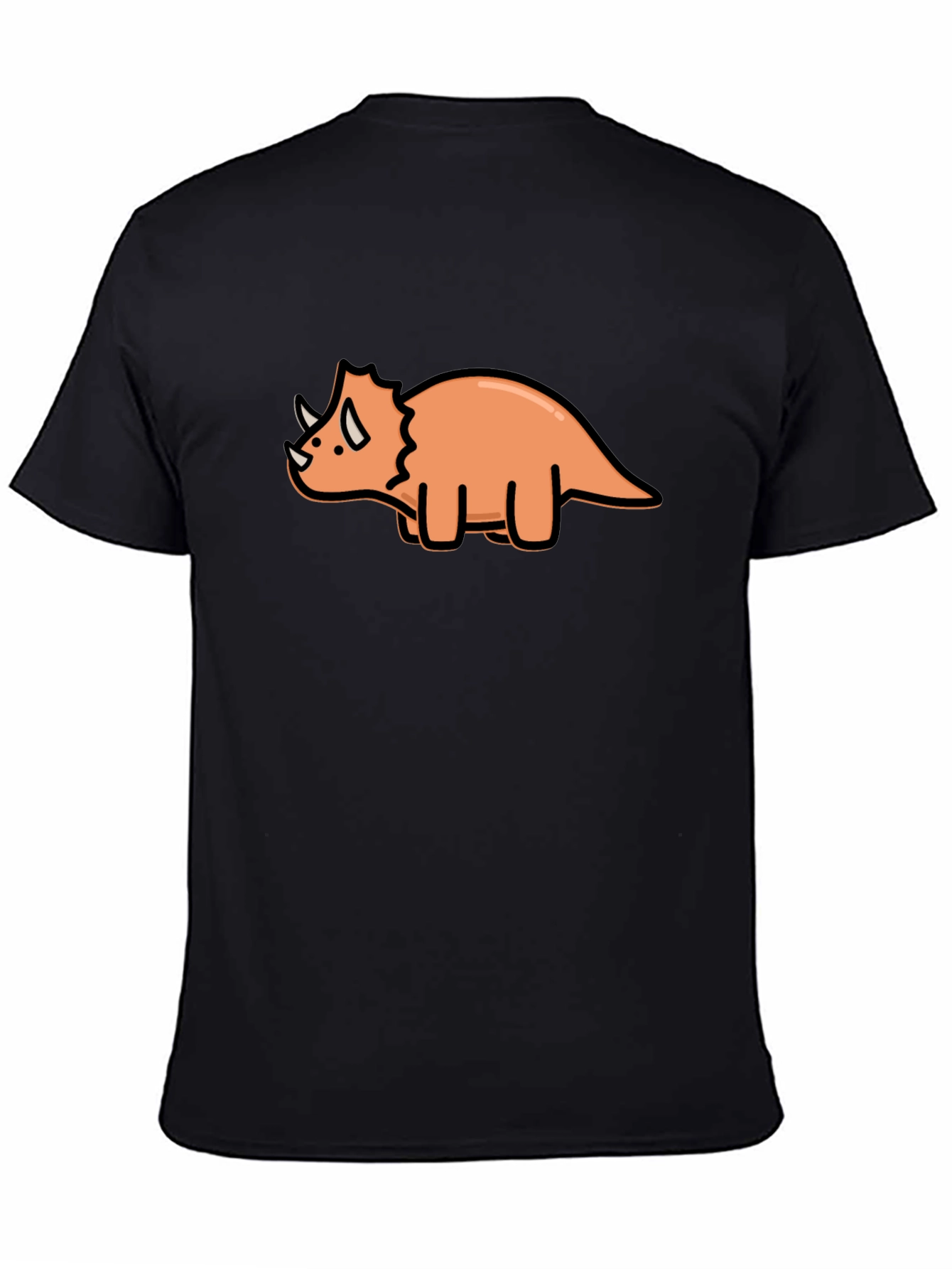 Black Triceratops Graphic Tee - Black Cotton Comfort view 4
