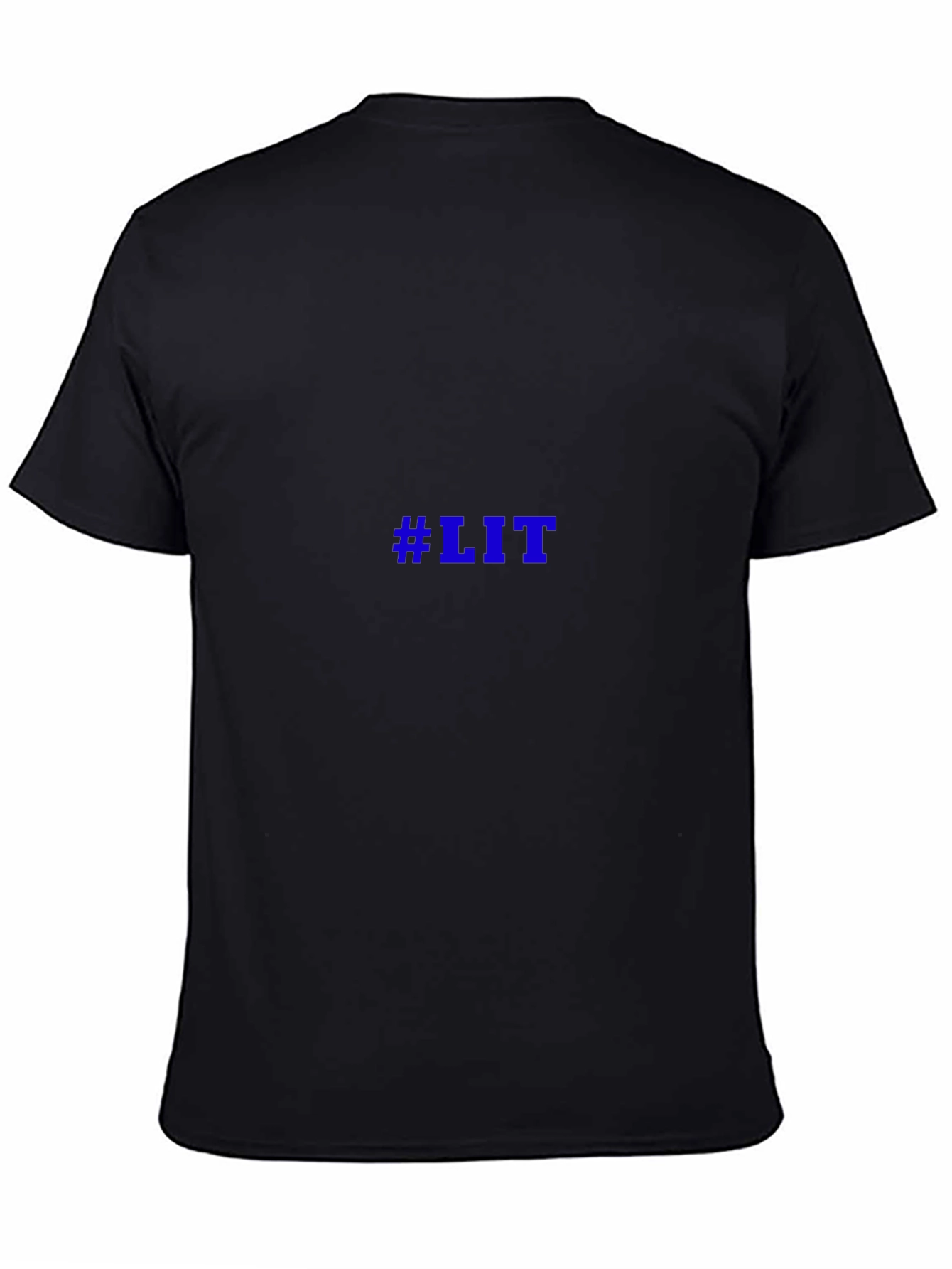 Black Men's Black T-shirt #LIT view 4