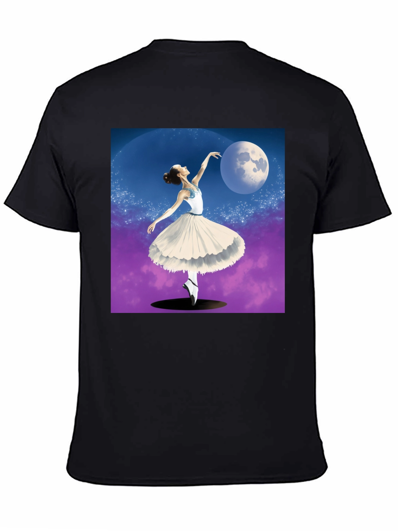Black Ballerina Moon Dance Graphic Tee - Black view 4
