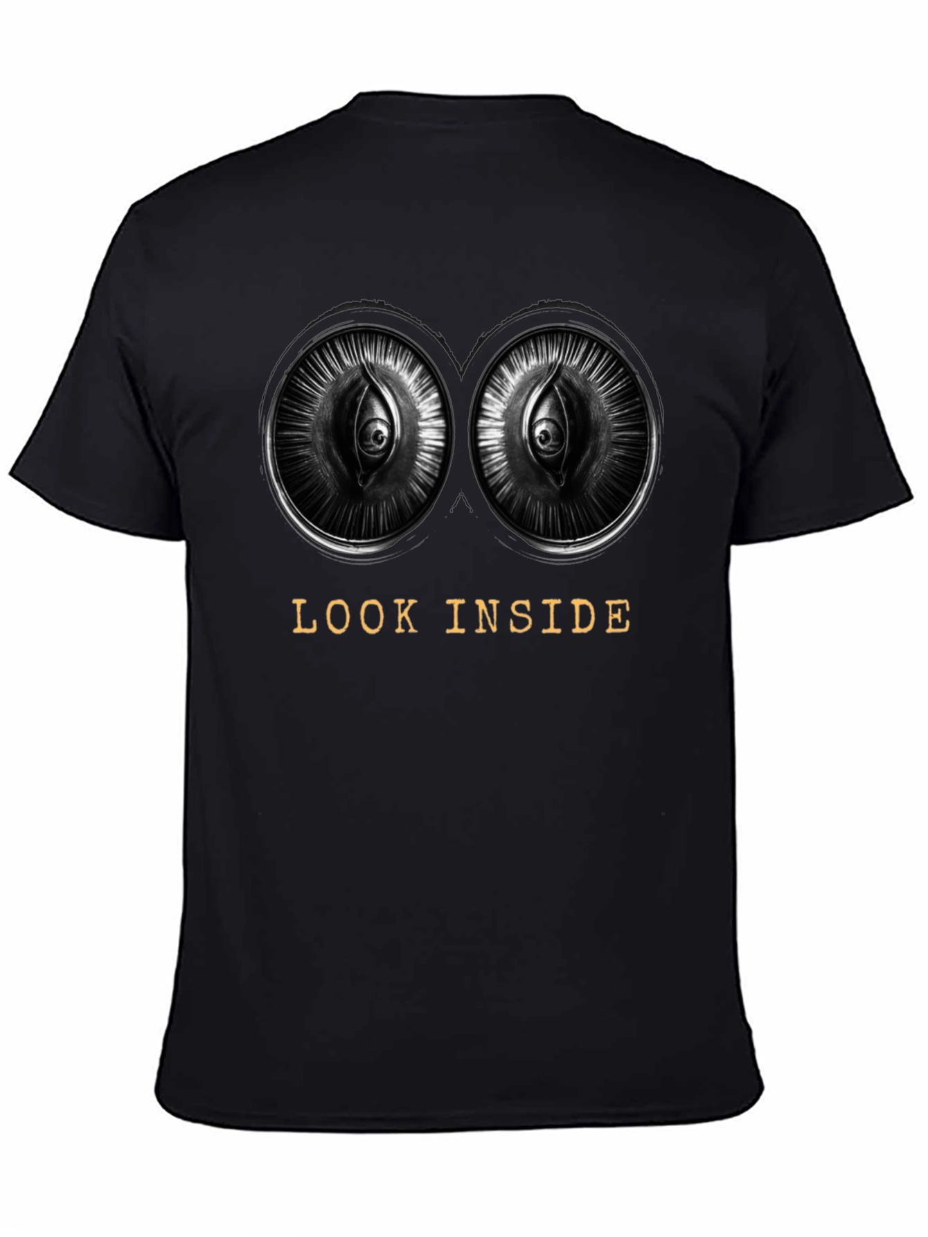 Black Look Inside Graphic Tee - Unique Eye Design view 4