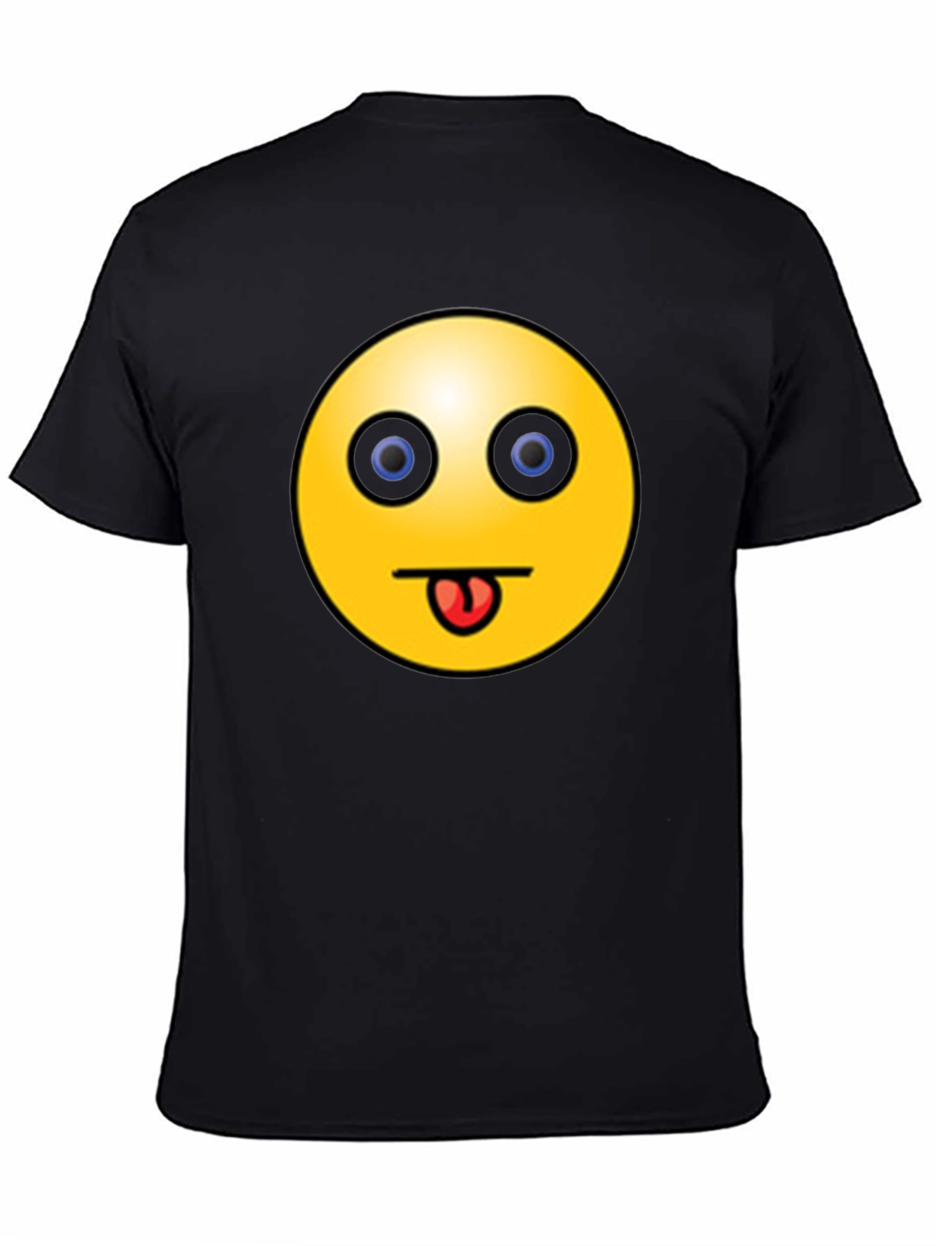 Black Funny Emoji Graphic Black T-Shirt - Tongue Out Smiley view 4