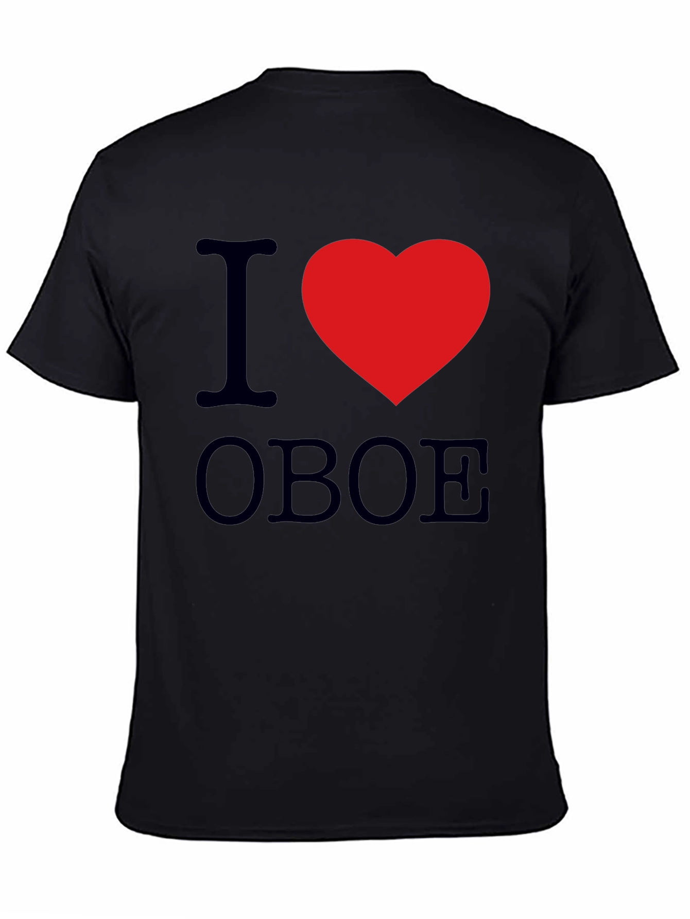 Black I Heart Oboe Black T-Shirt view 4