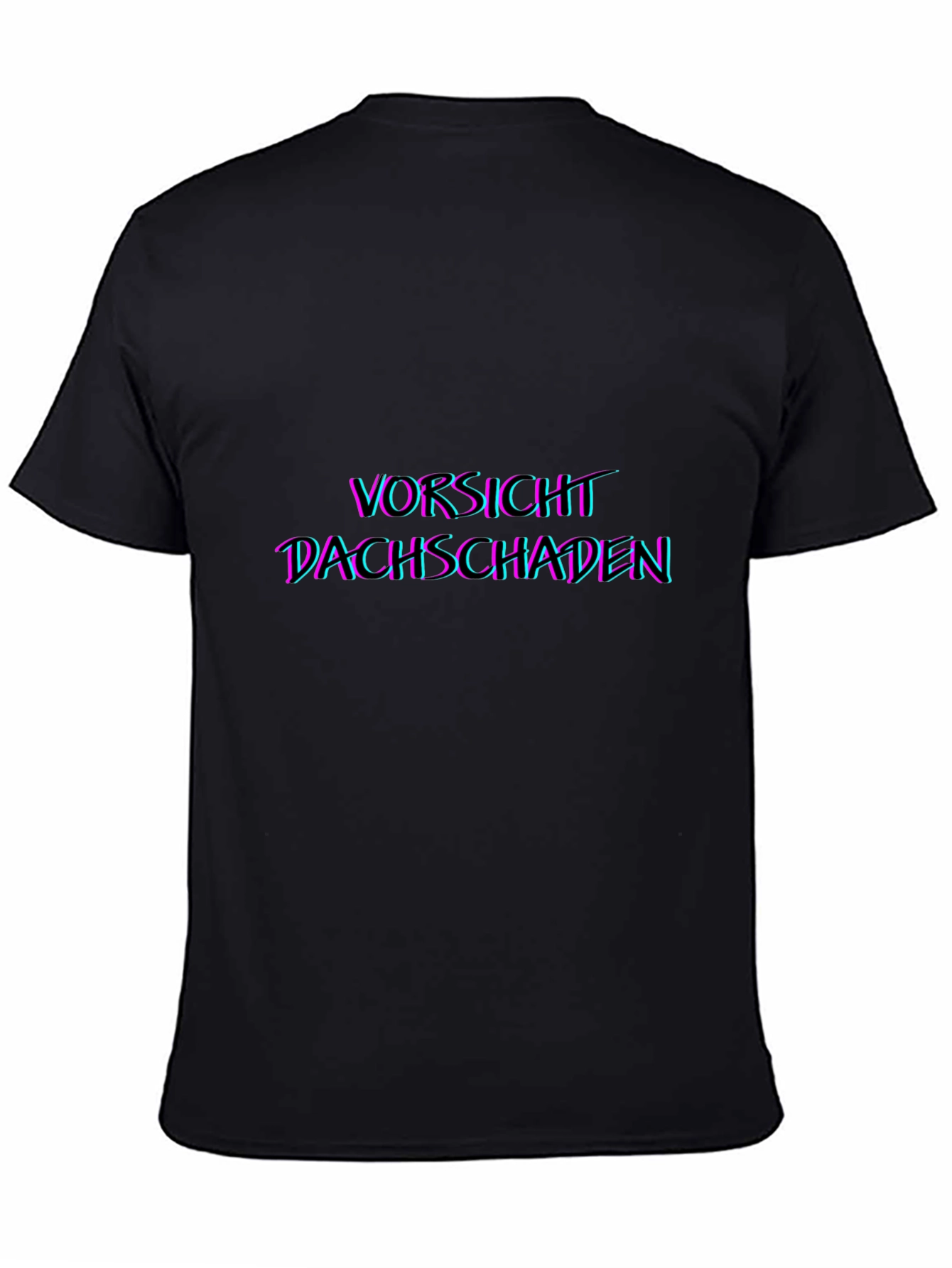 Black Vorsicht Dachschaden Graphic Tee - Black view 4